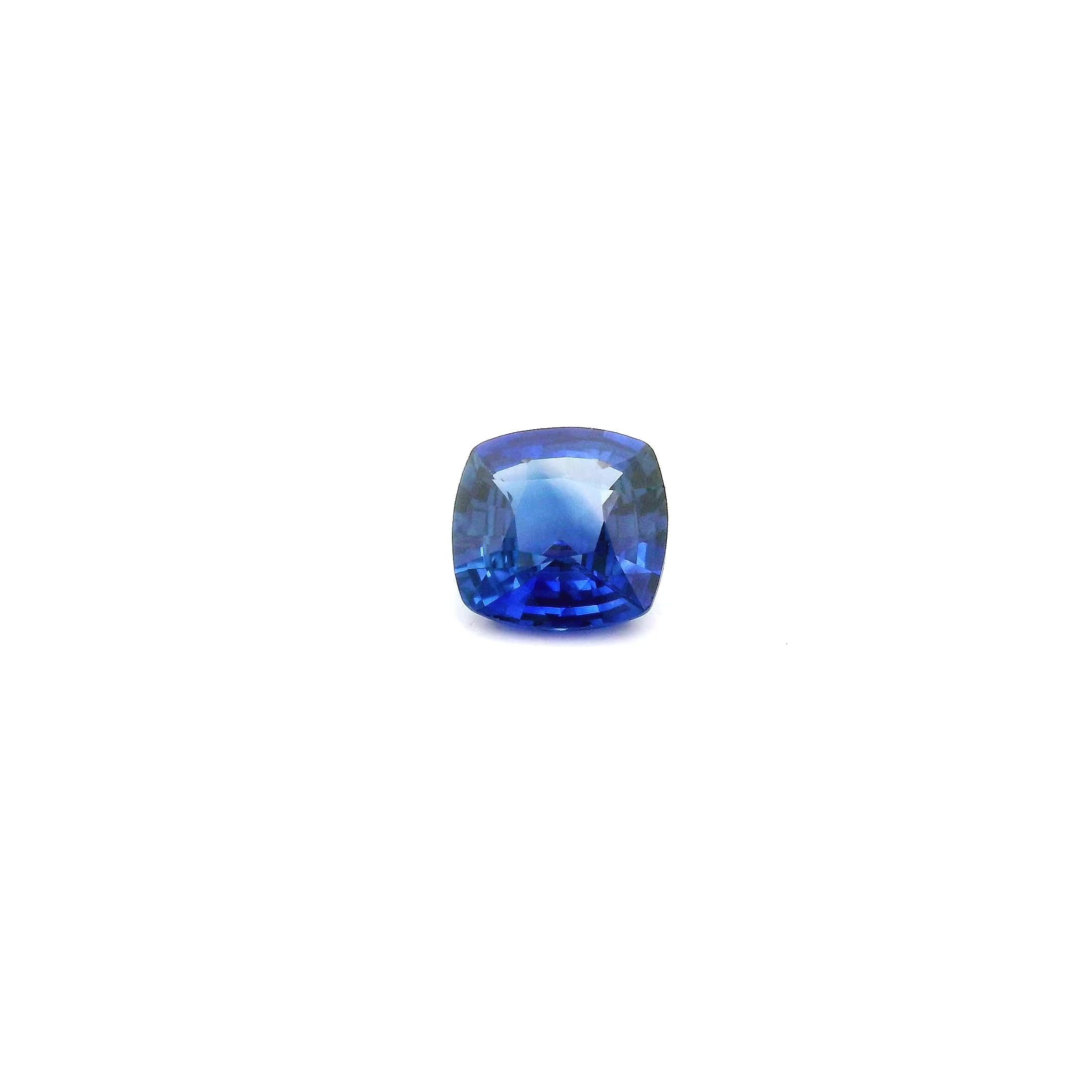 0.55 Carat Intense Blue Cushion Sapphire
