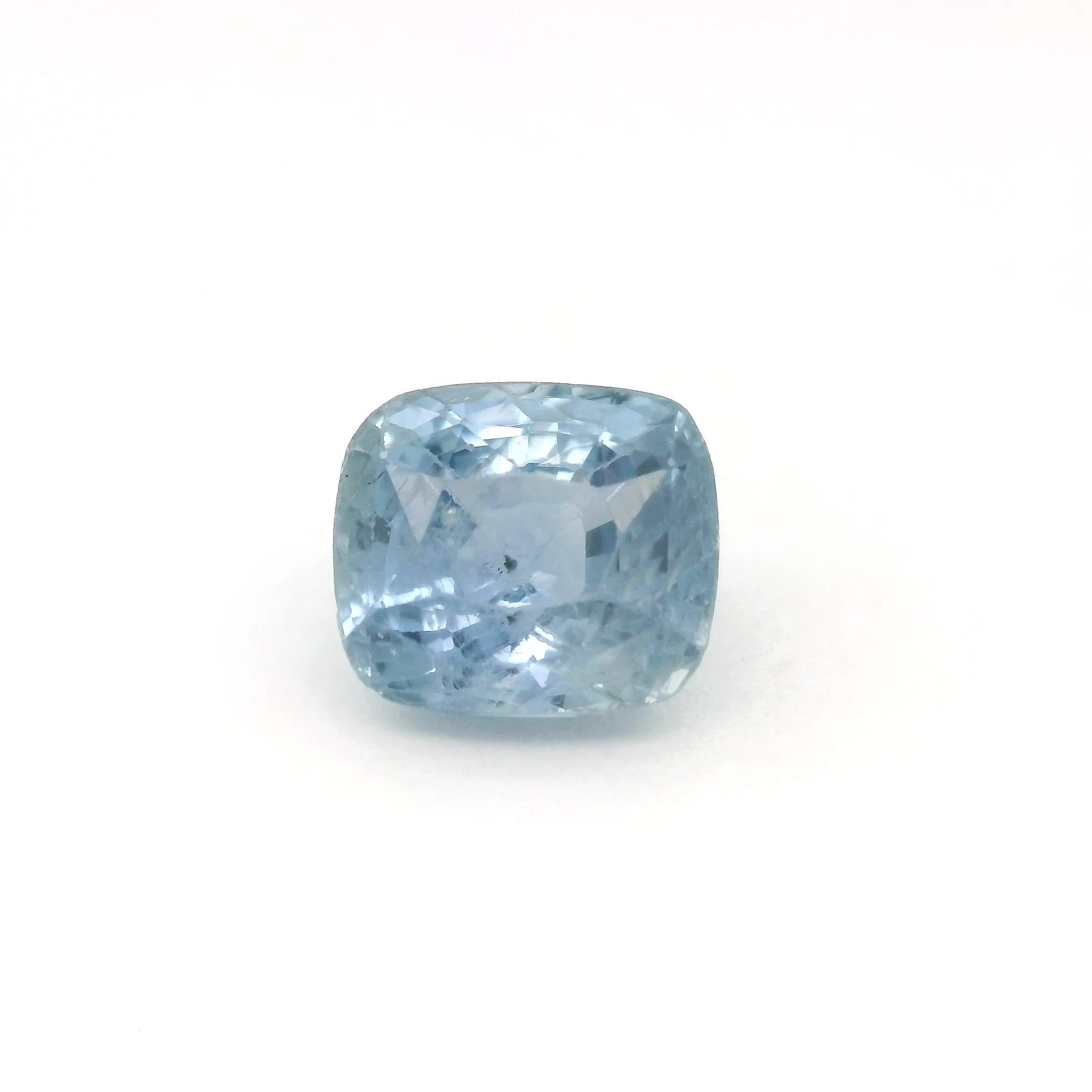 3.70 Carat Blue Cushion Sapphire