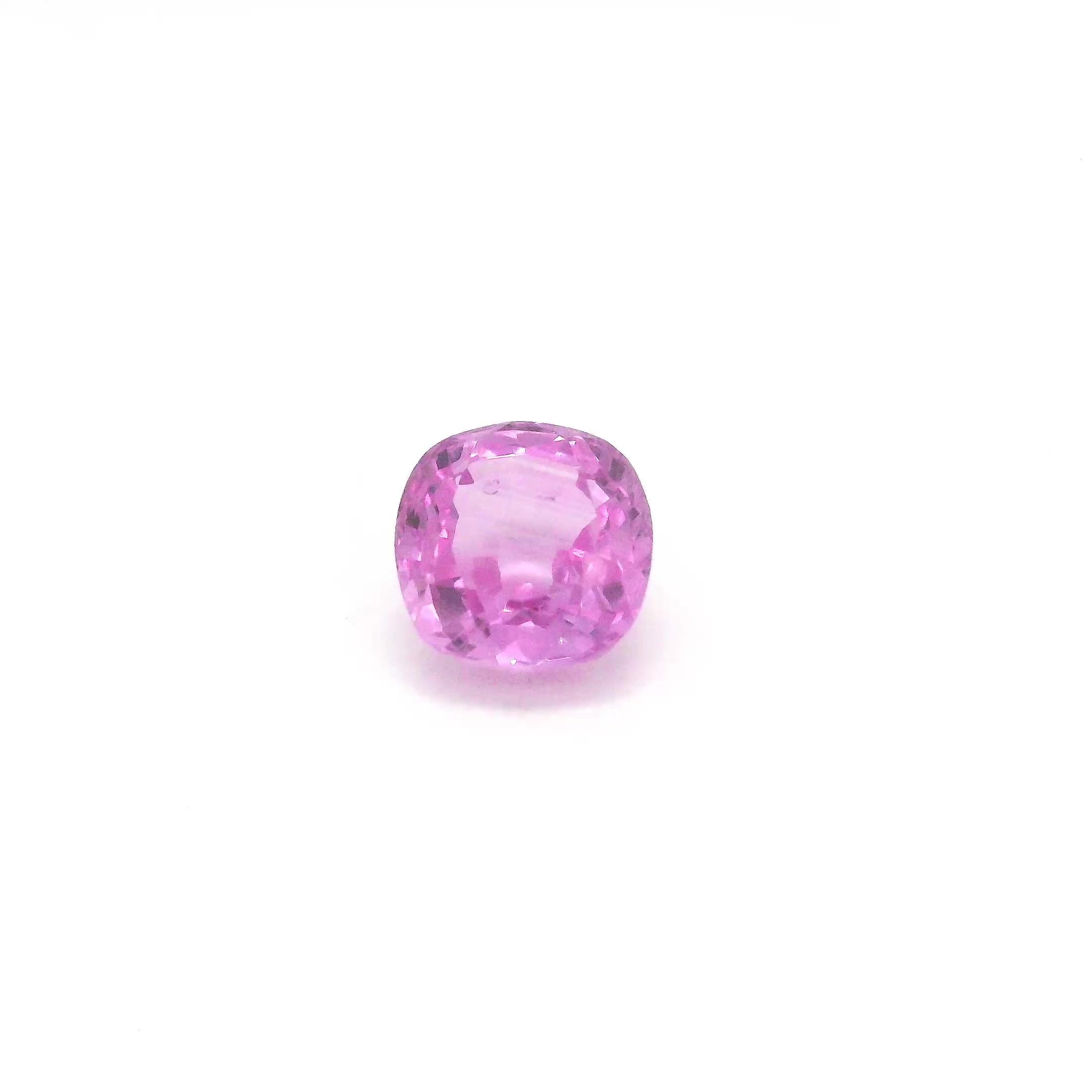 1.49 Carat Pink Cushion Sapphire