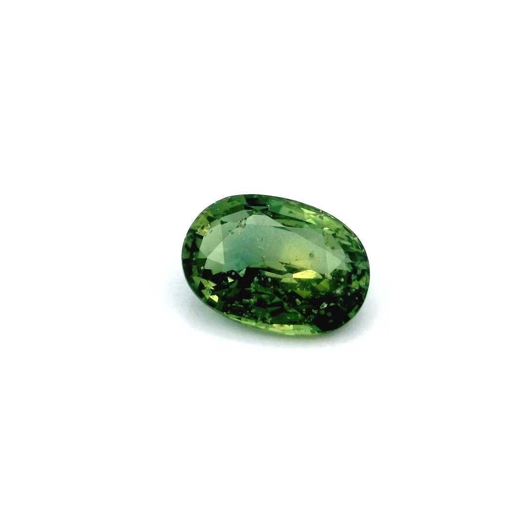6.54 Carat Green Oval Sapphire