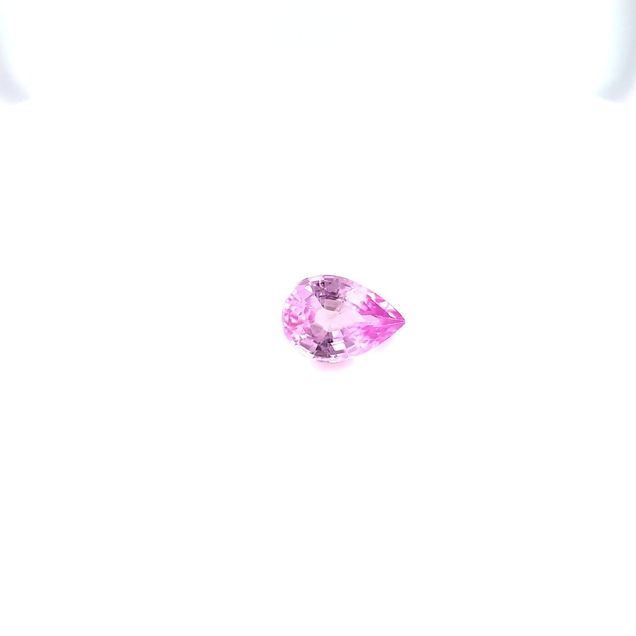 0.79 Carat Vivid Pink Pear Sapphire