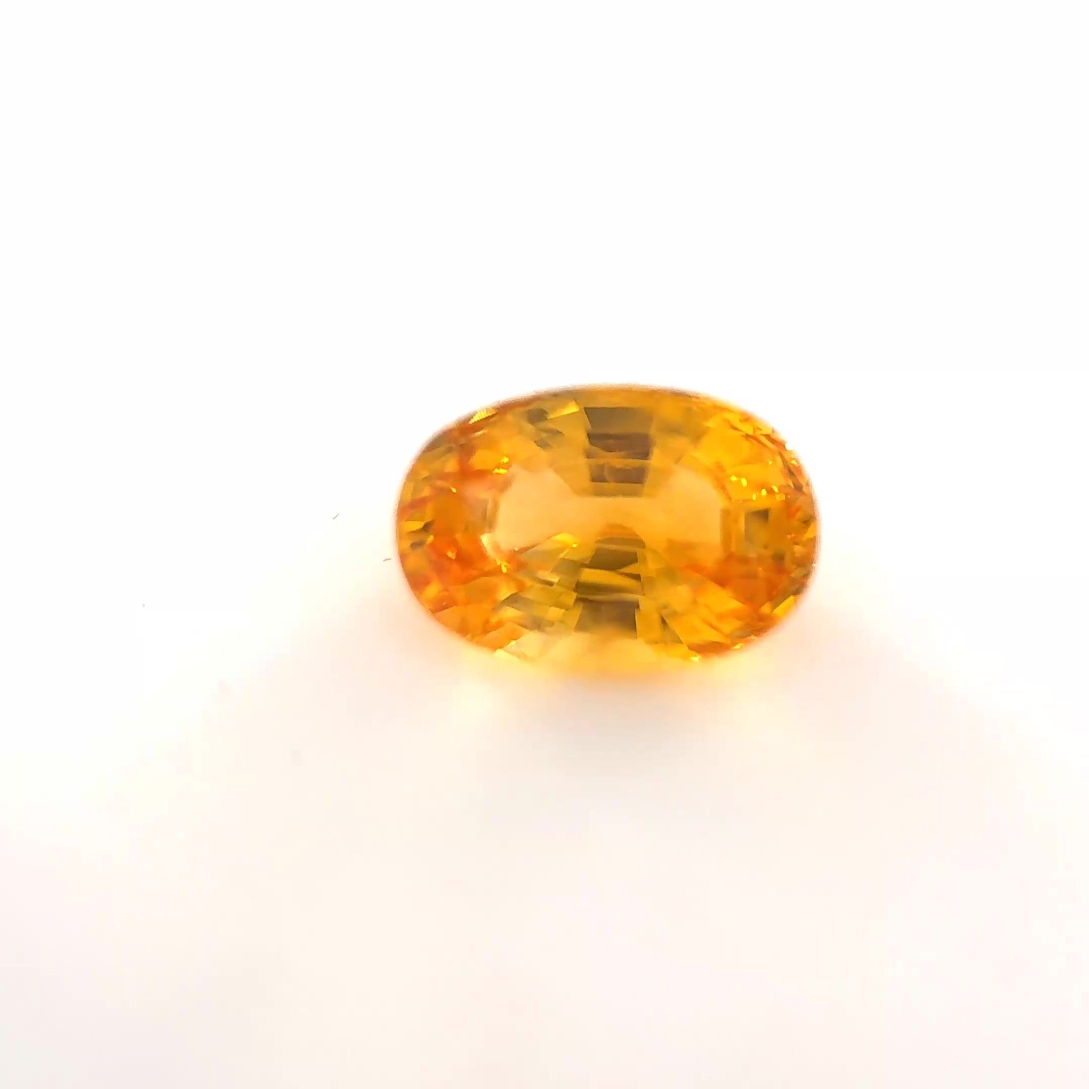 0.88 Carat Yellow Oval Sapphire