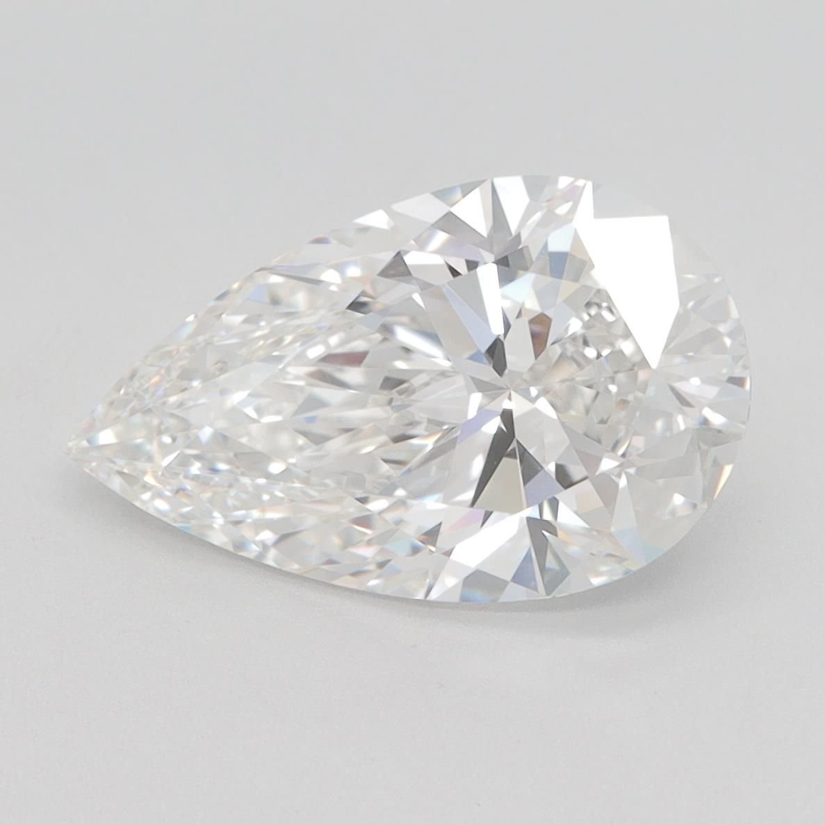 3.11ct F VS1 Rare Carat Ideal Cut Pear Lab Grown Diamond