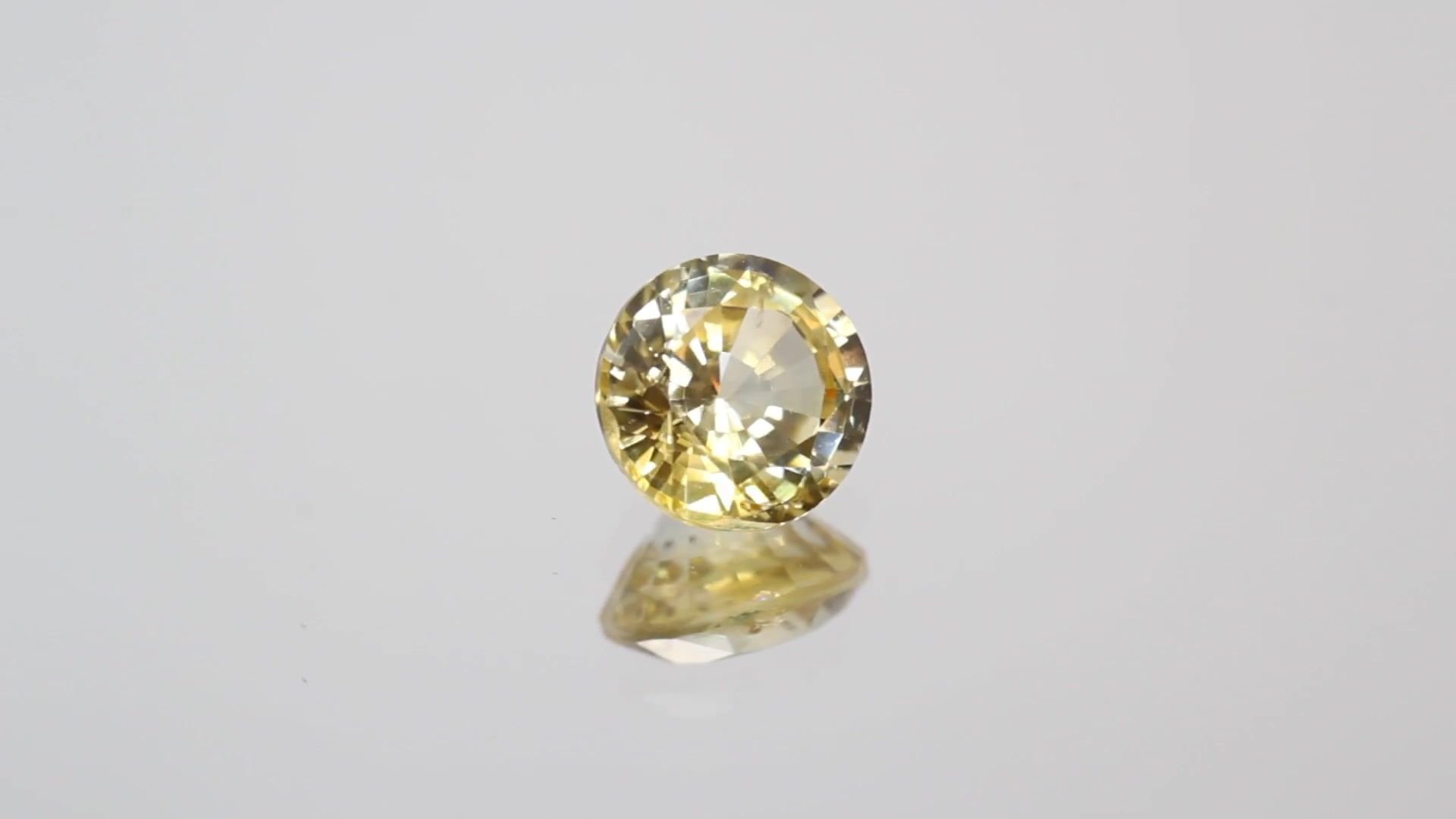 1.45 Carat Yellow Round Sapphire