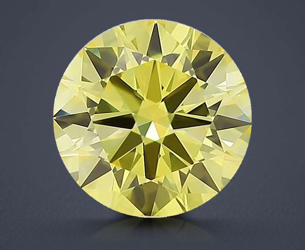 1.04 Ct. Fancy Vivid Yellow Round Lab Diamond