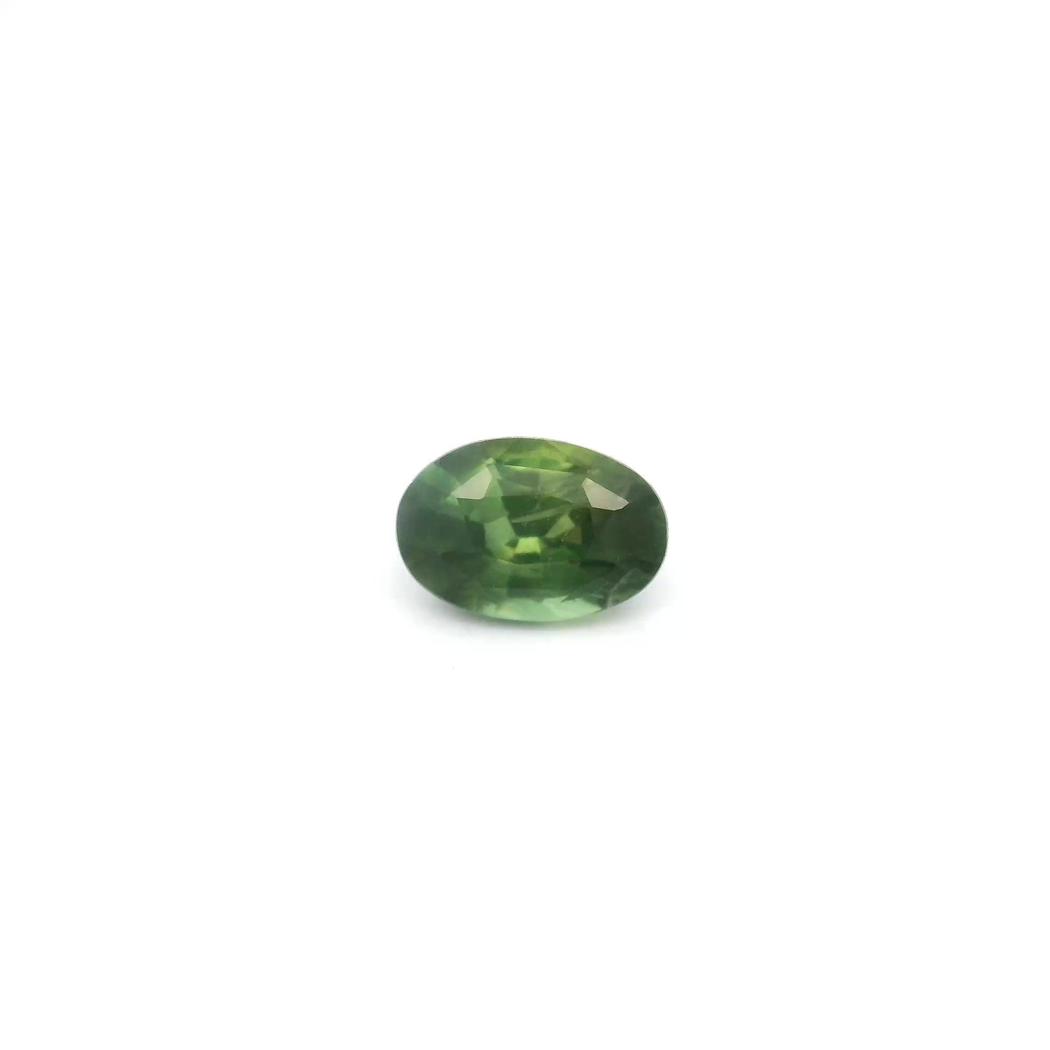 0.76 Carat Green Oval Sapphire