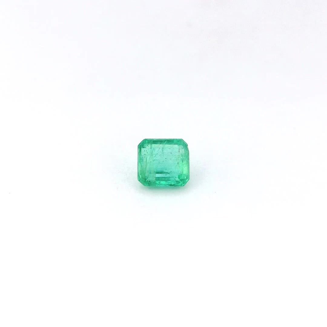 0.66 Carat Green Emerald-Cut Emerald