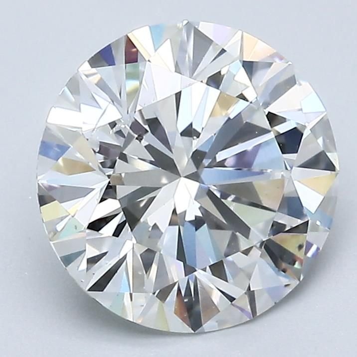 2.45ct F SI2 Rare Carat Ideal Cut Round Diamond