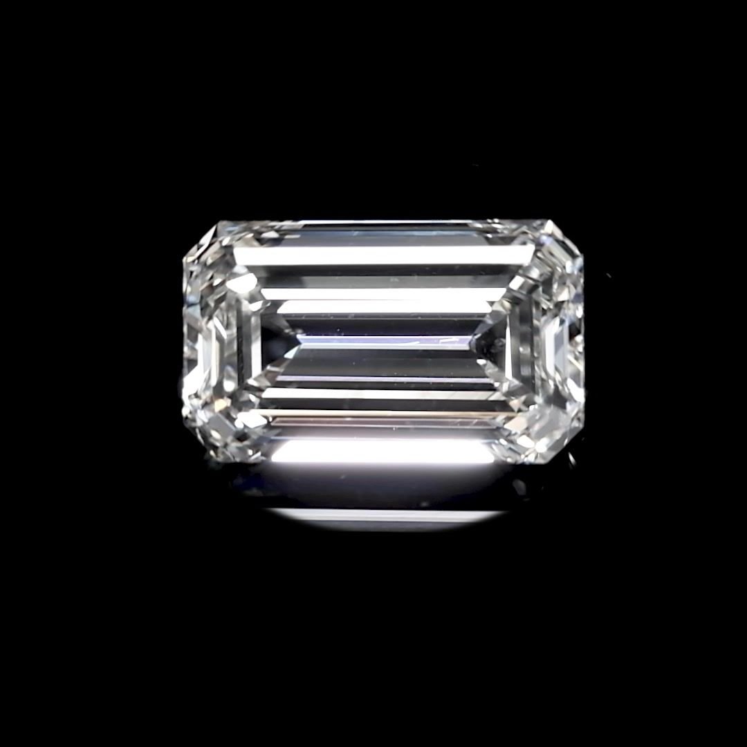 3.00ct J SI1 Rare Carat Ideal Cut Emerald Diamond