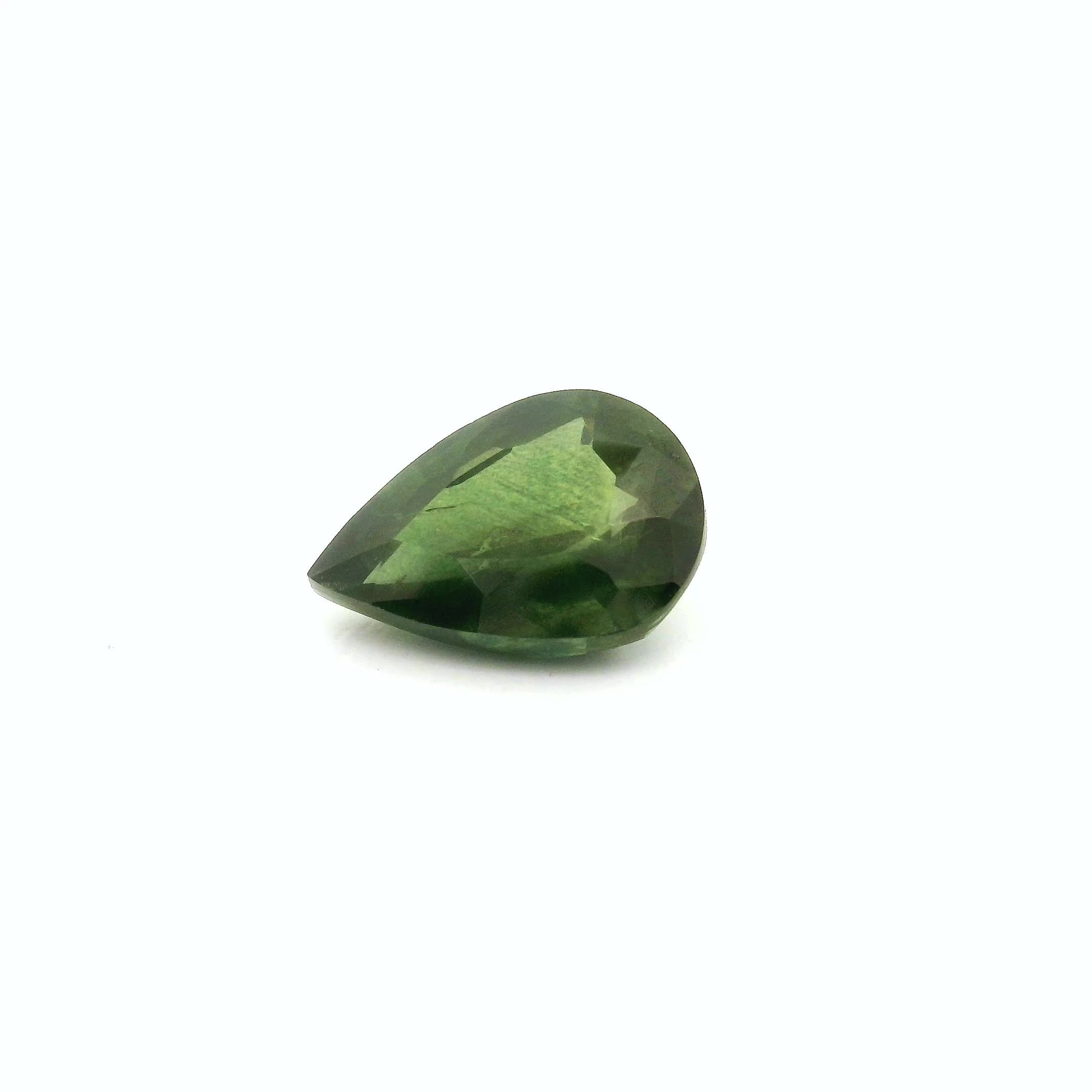 1.26 Carat Green Pear Sapphire