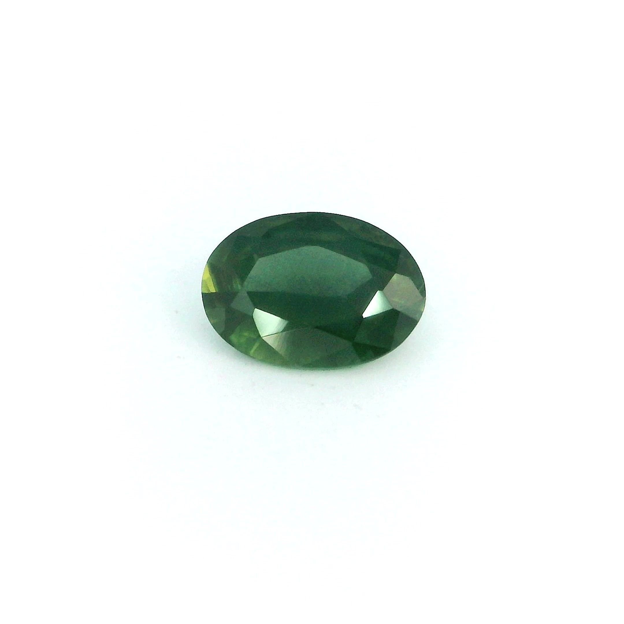 0.79 Carat Green Oval Sapphire
