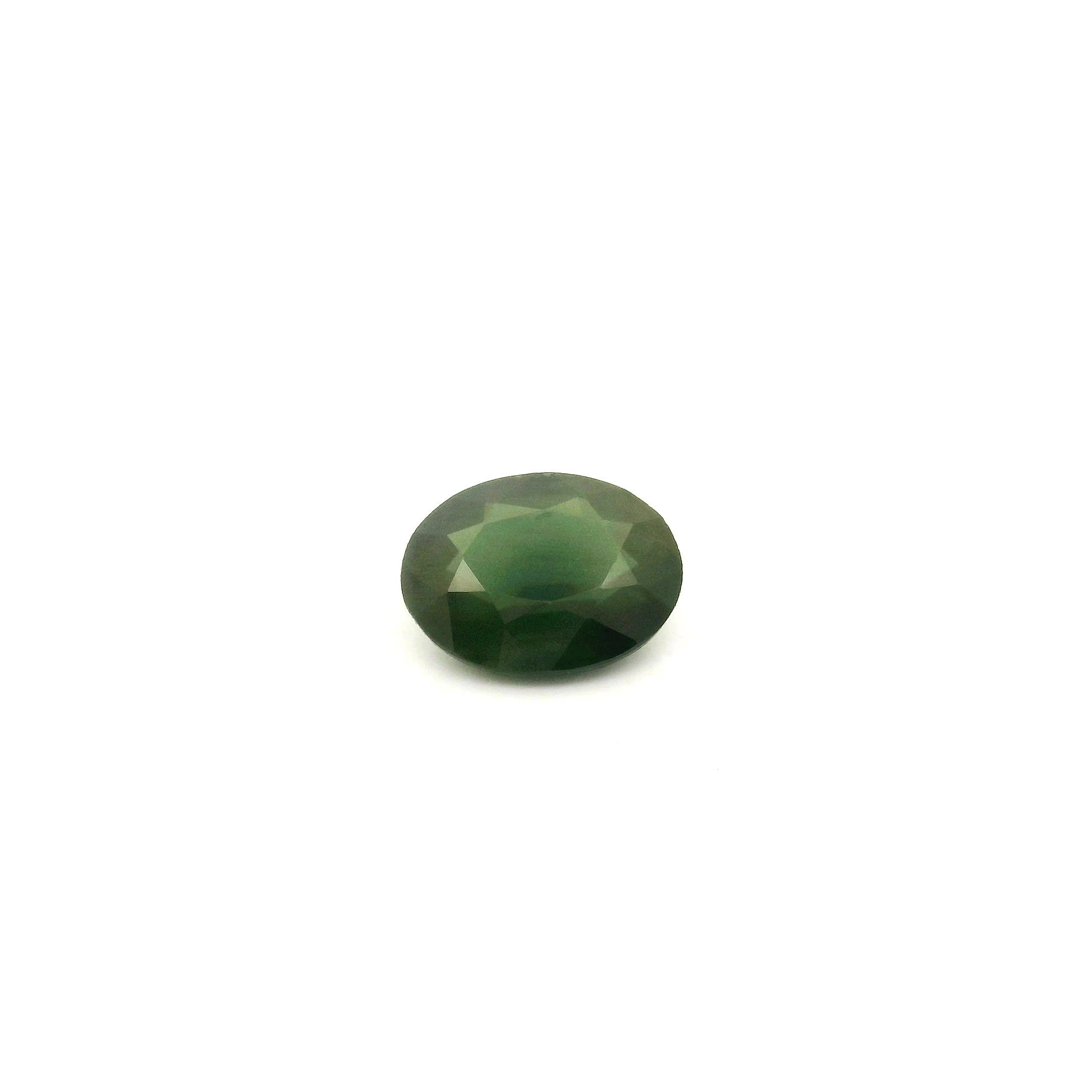 0.87 Carat Green Oval Sapphire