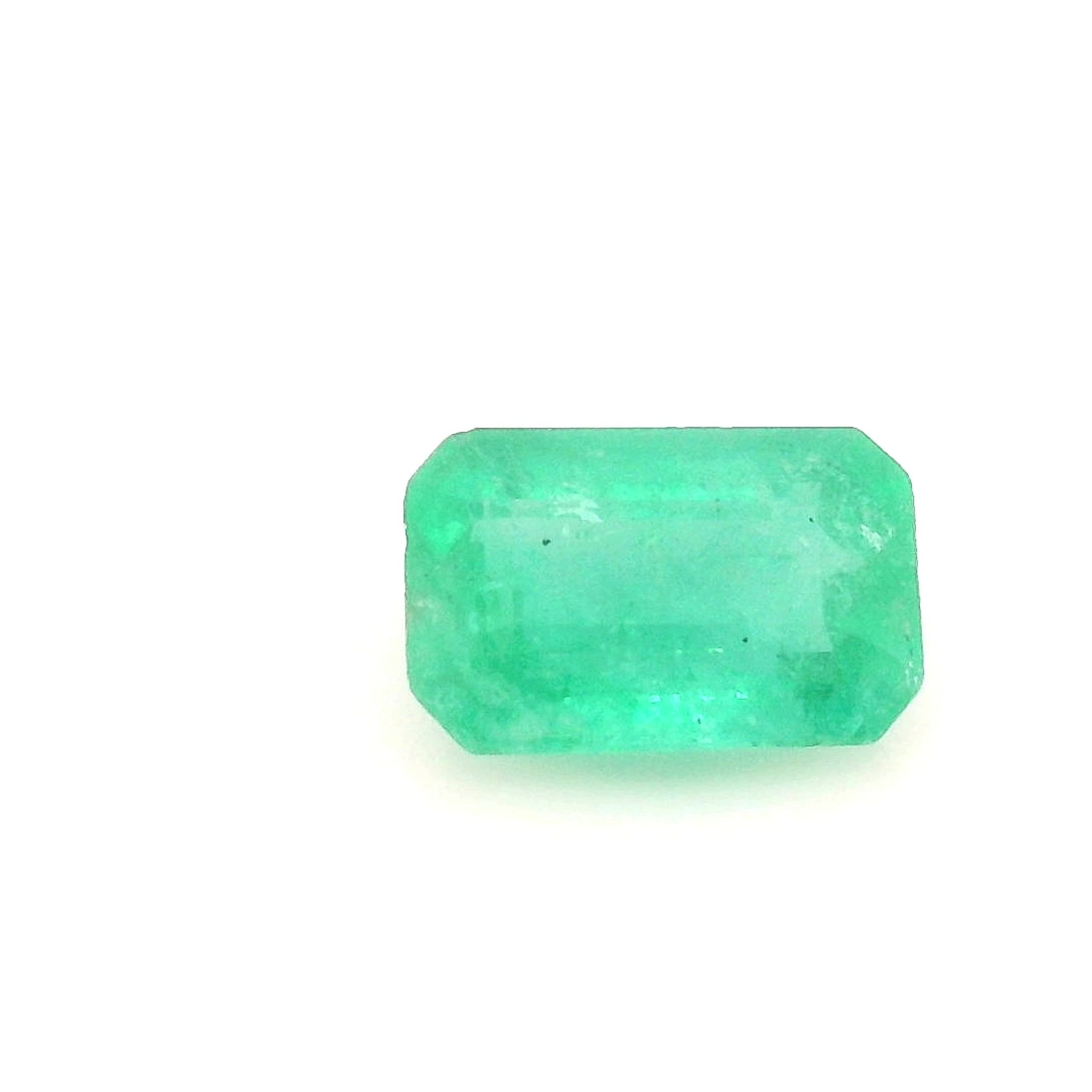 0.54 Carat Light Green Emerald-Cut Emerald