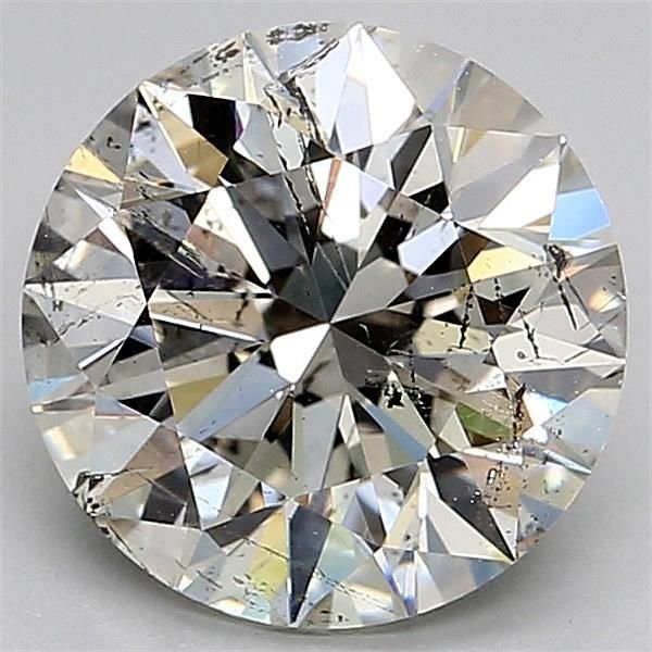 3.07ct J SI2 Rare Carat Ideal Cut Round Diamond