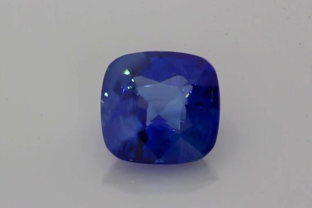 4.53 Carat Vivid Blue Cushion Sapphire