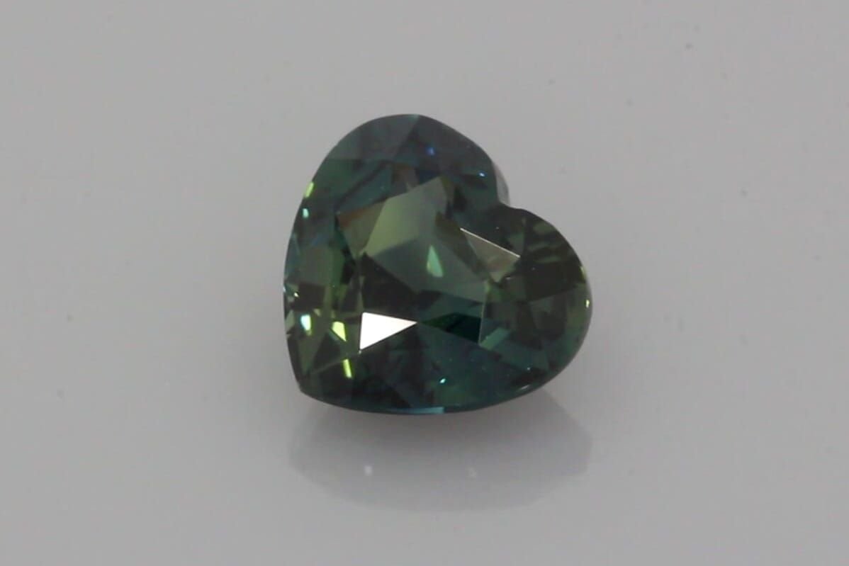 2.04 Carat Vivid Teal Heart Sapphire