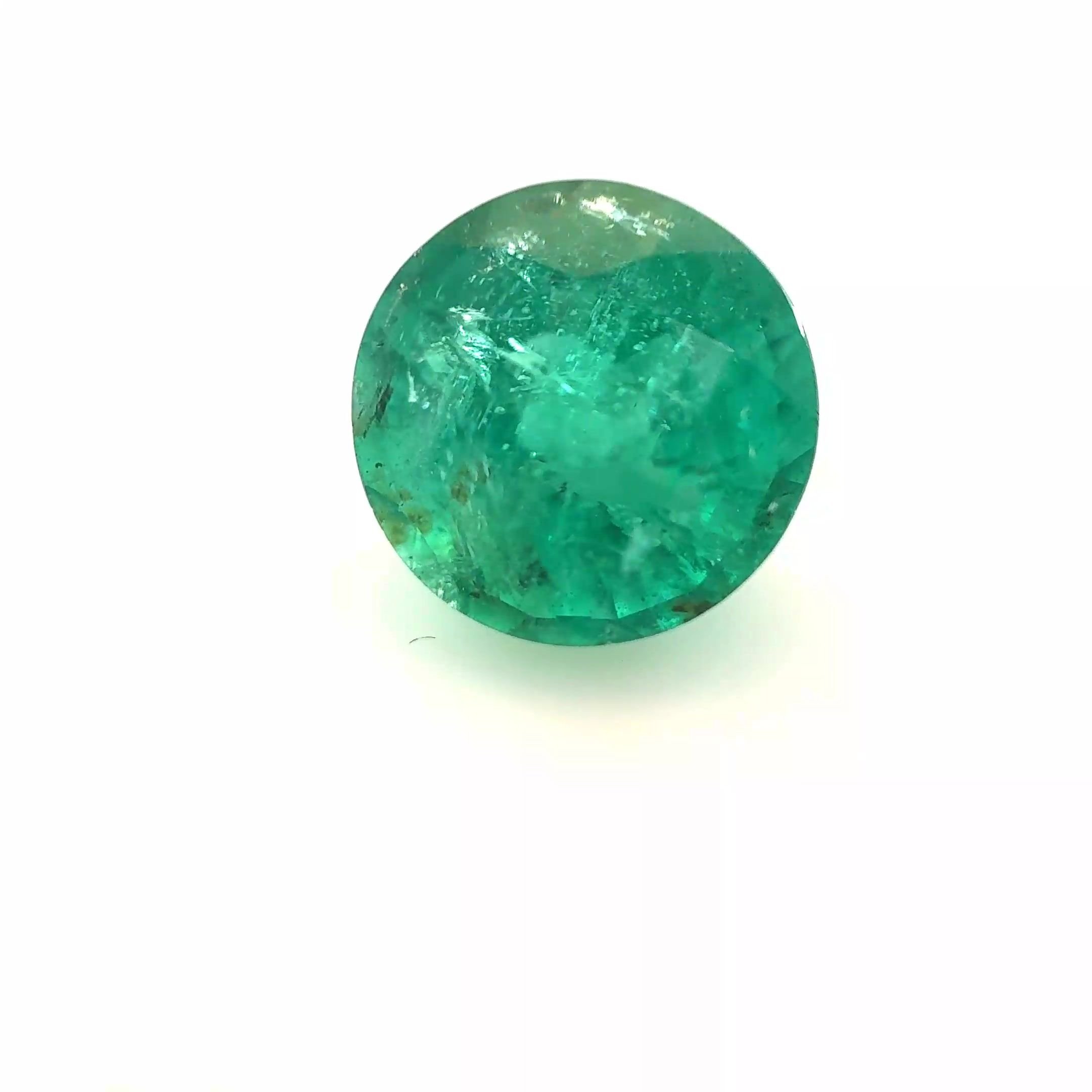 2.46 Carat Green Round Emerald