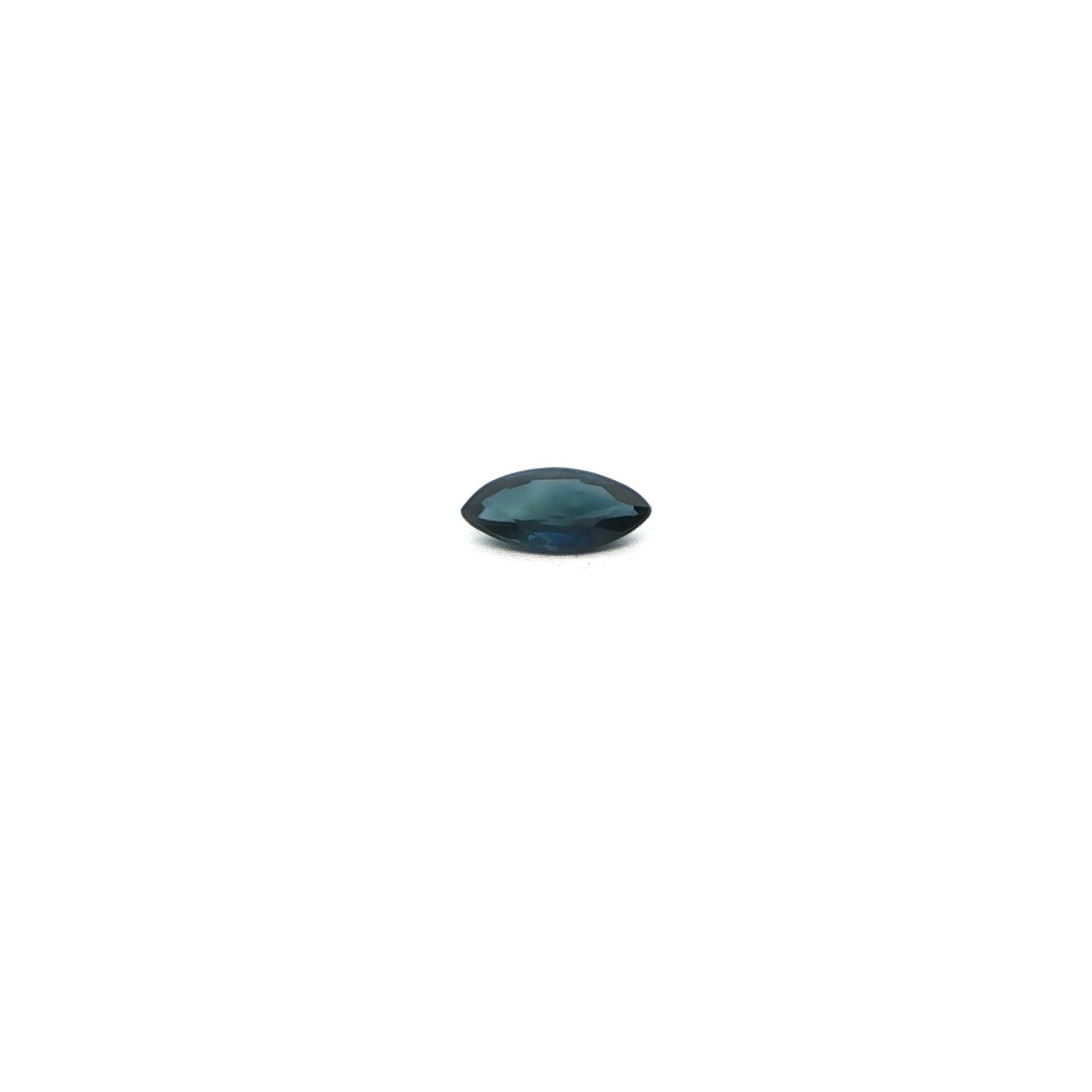 0.77 Carat Deep Blue Marquise Sapphire