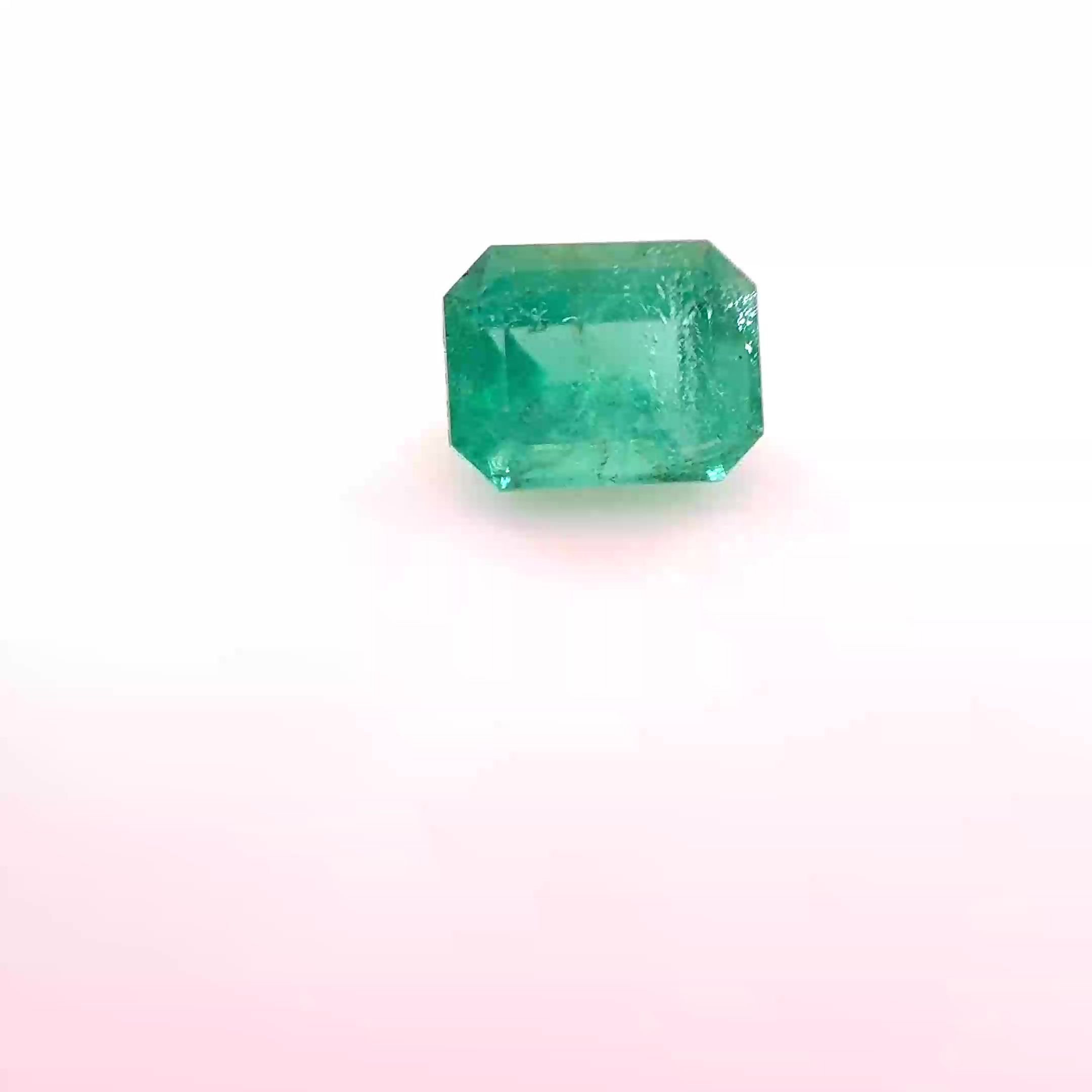 0.60 Carat Green Emerald-Cut Emerald