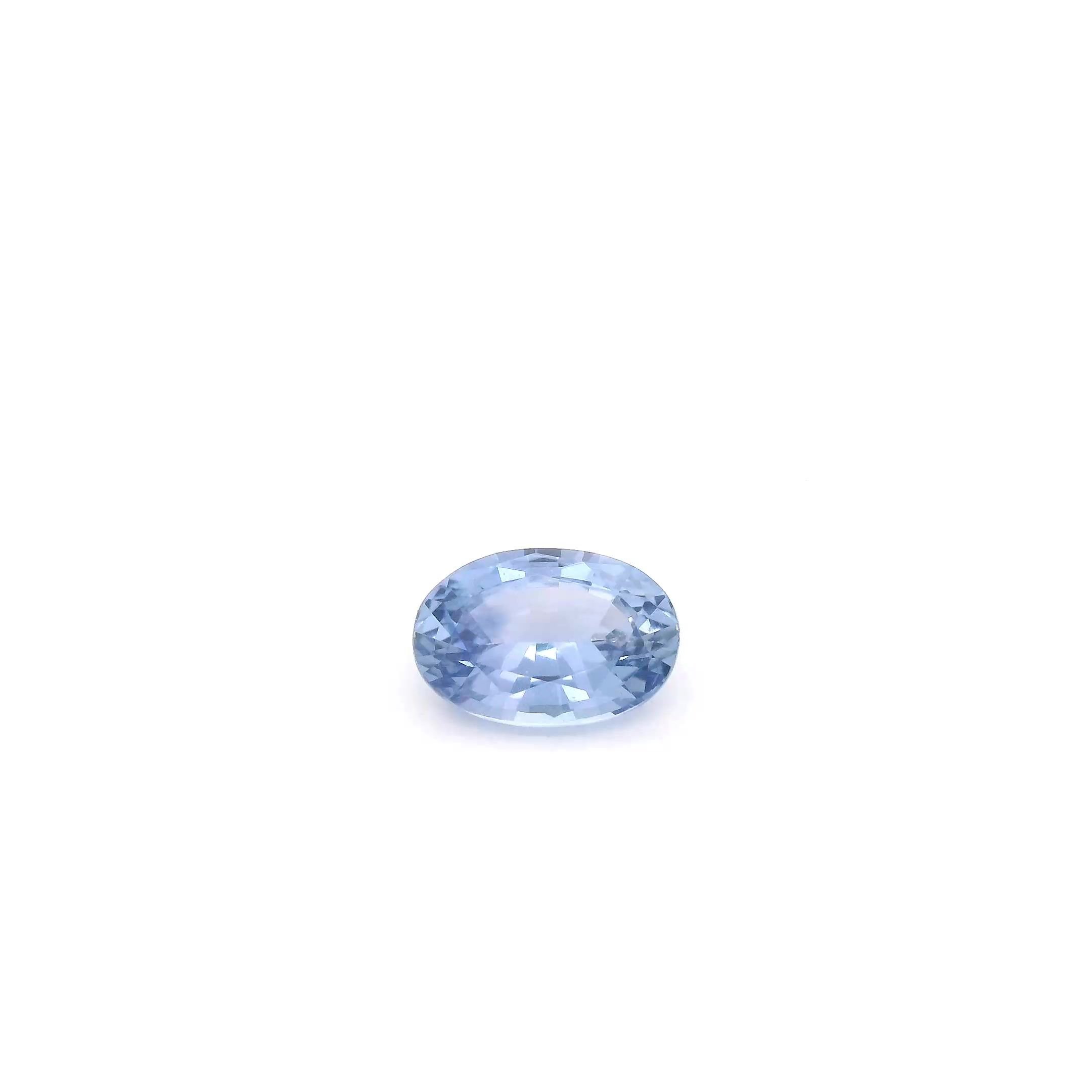 0.68 Carat Light Blue Oval Sapphire