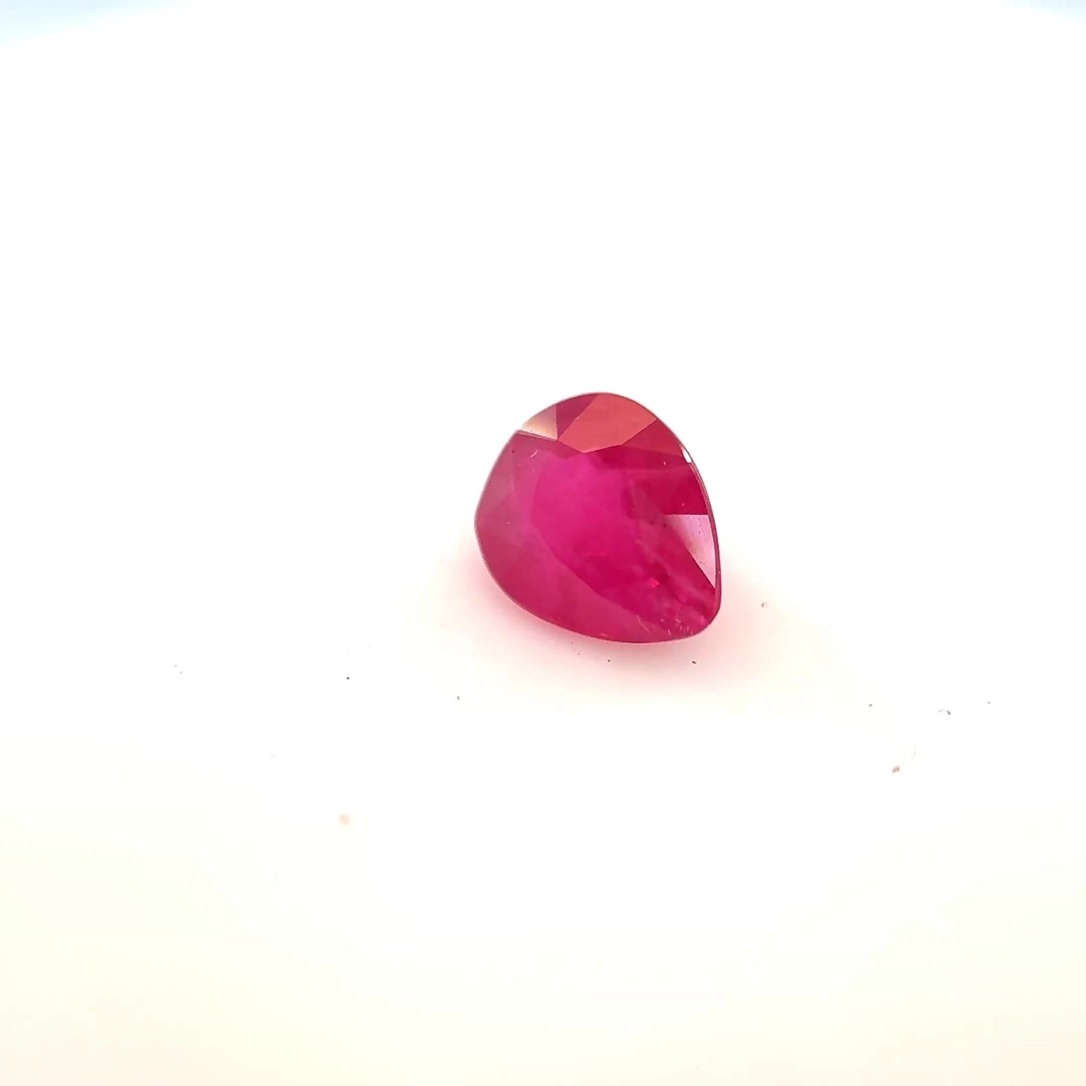 0.60 Carat Red Pear Ruby