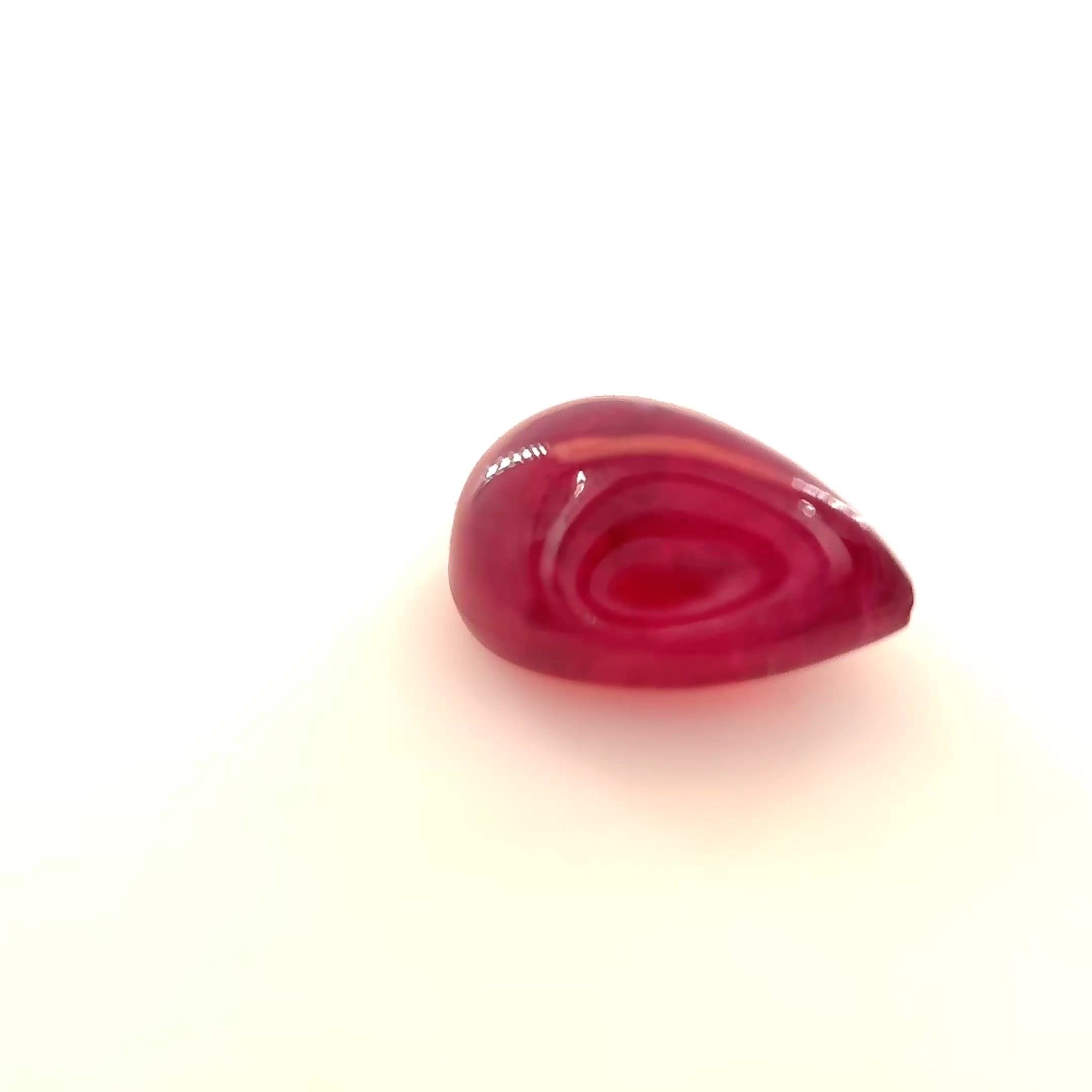 1.64 Carat Red Pear Ruby