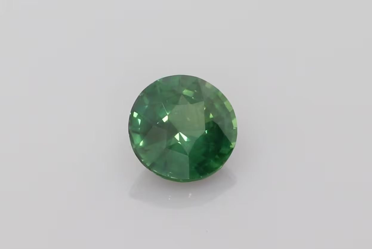 2.03 Carat Vivid Teal Round Sapphire