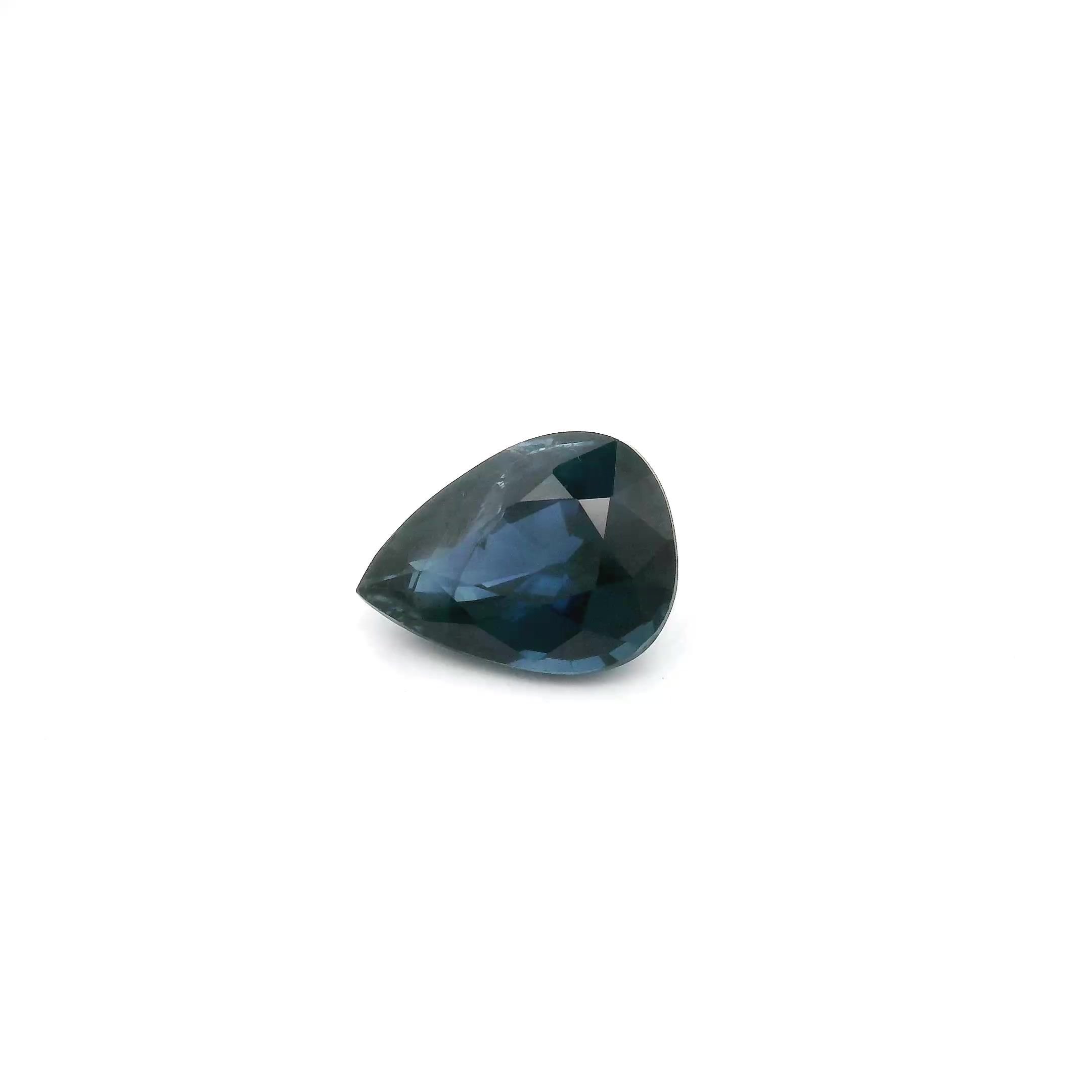 1.24 Carat Intense Blue Pear Sapphire