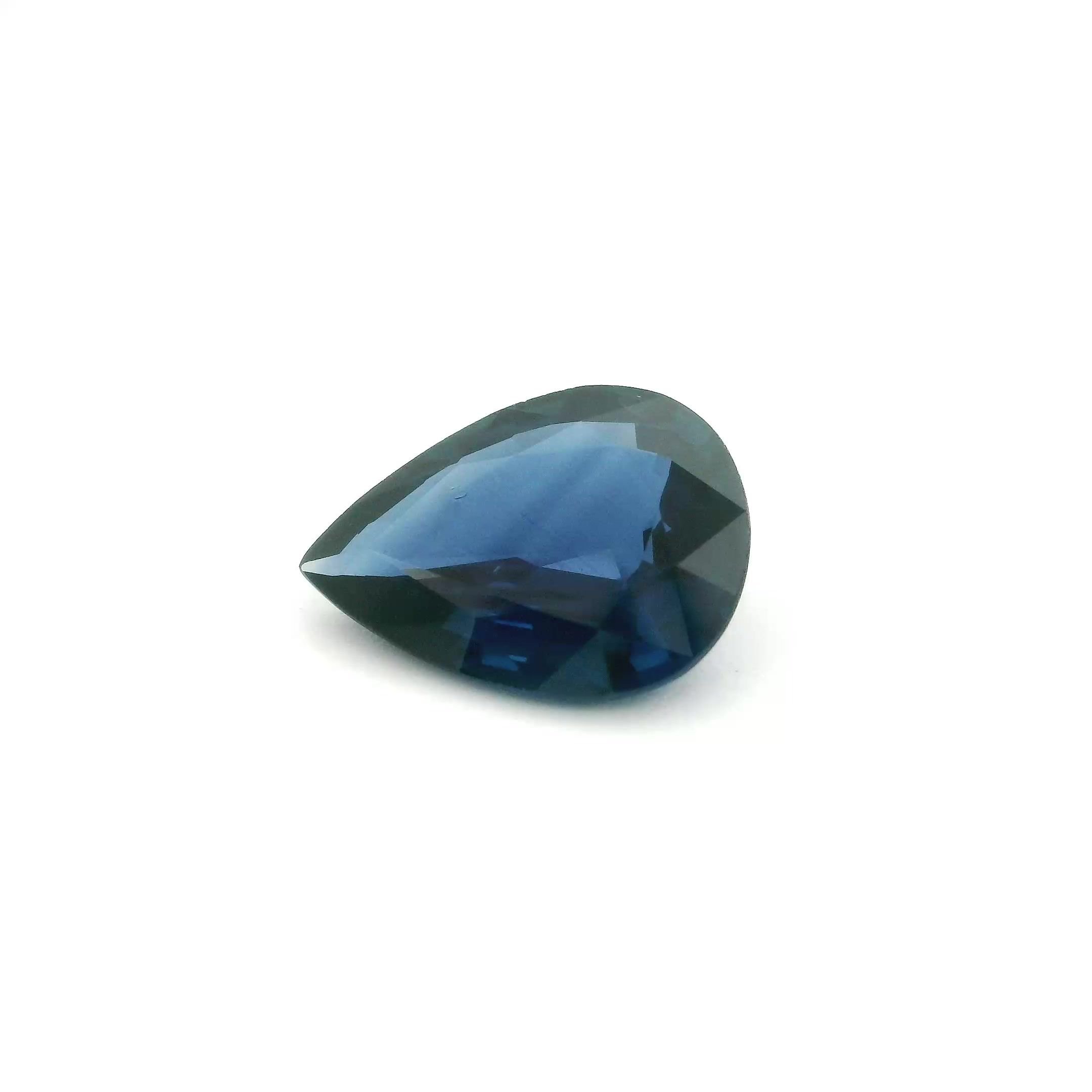 2.30 Carat Vivid Blue Pear Sapphire
