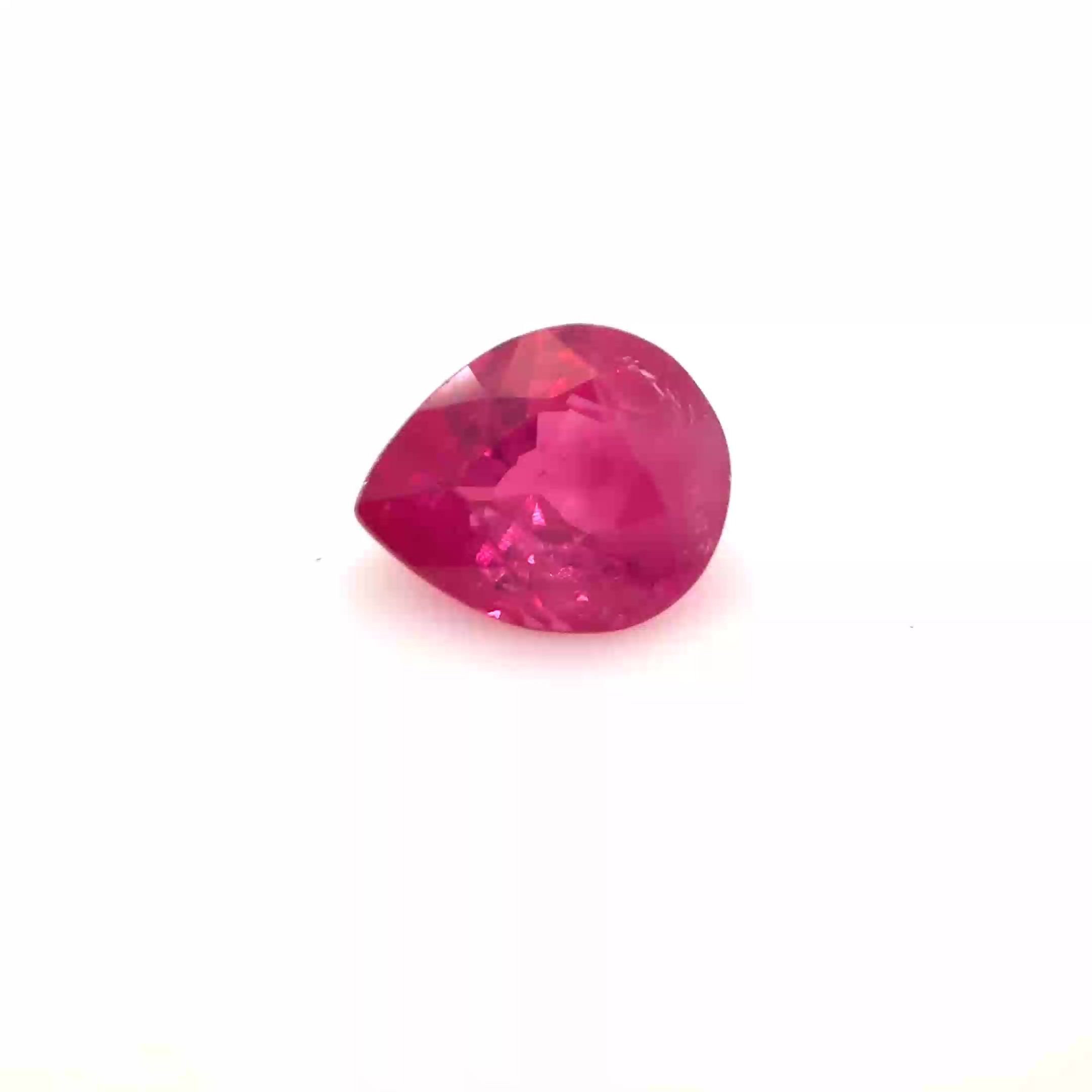 0.66 Carat Red Pear Ruby