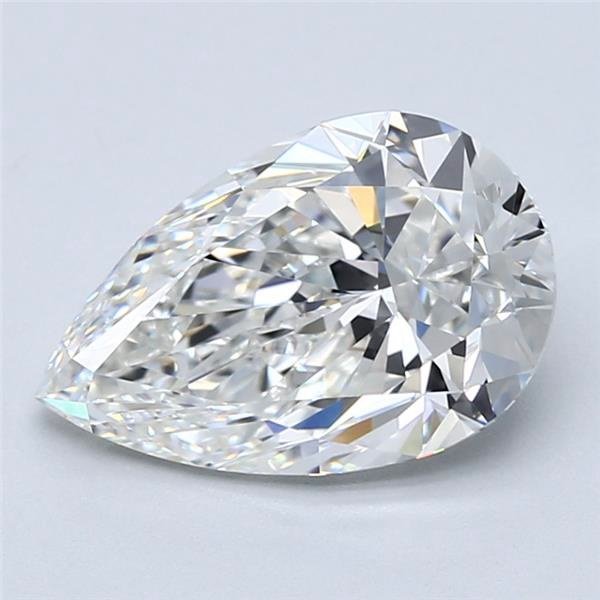 3.01ct G VS1 Rare Carat Ideal Cut Pear Diamond