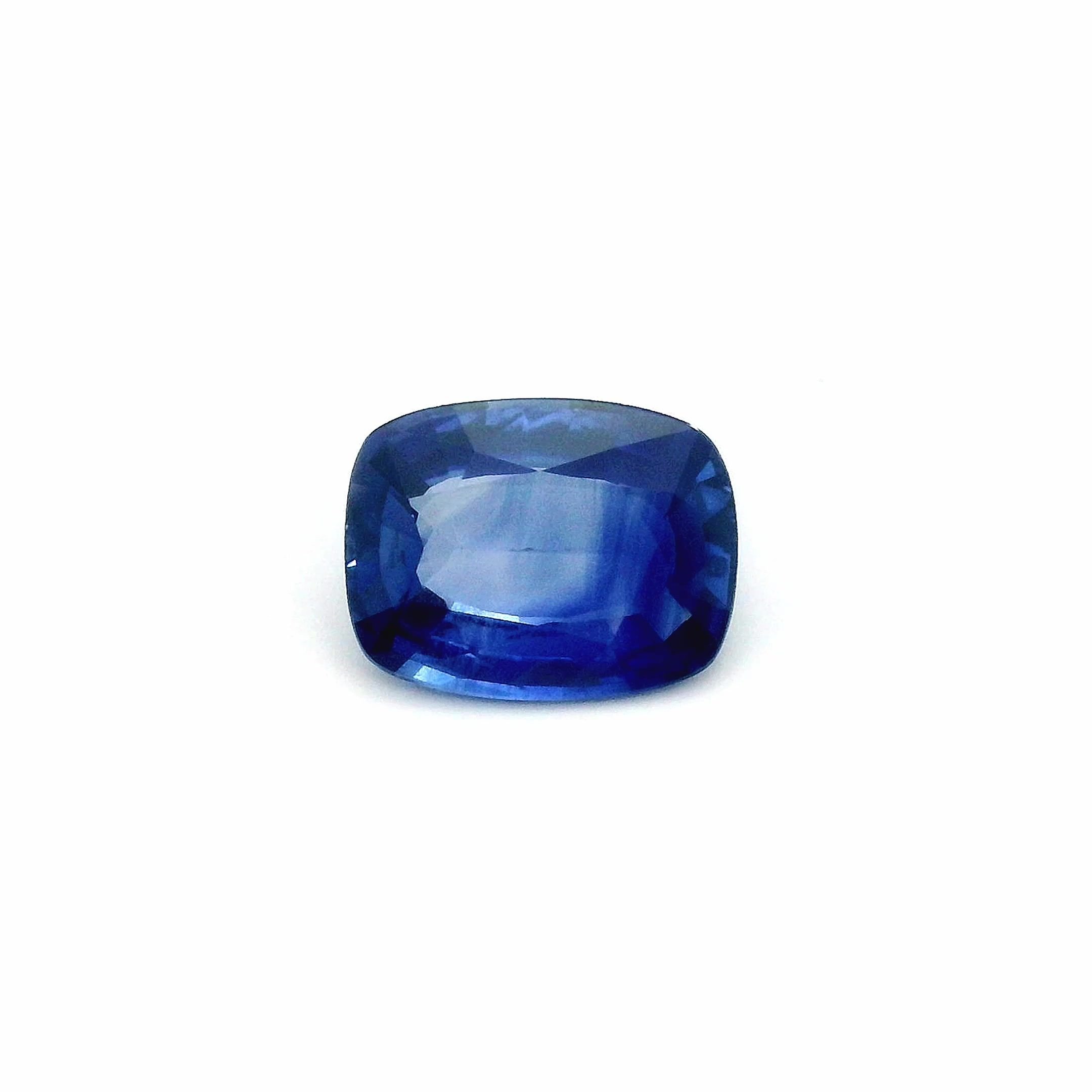 3.09 Carat Blue Cushion Sapphire