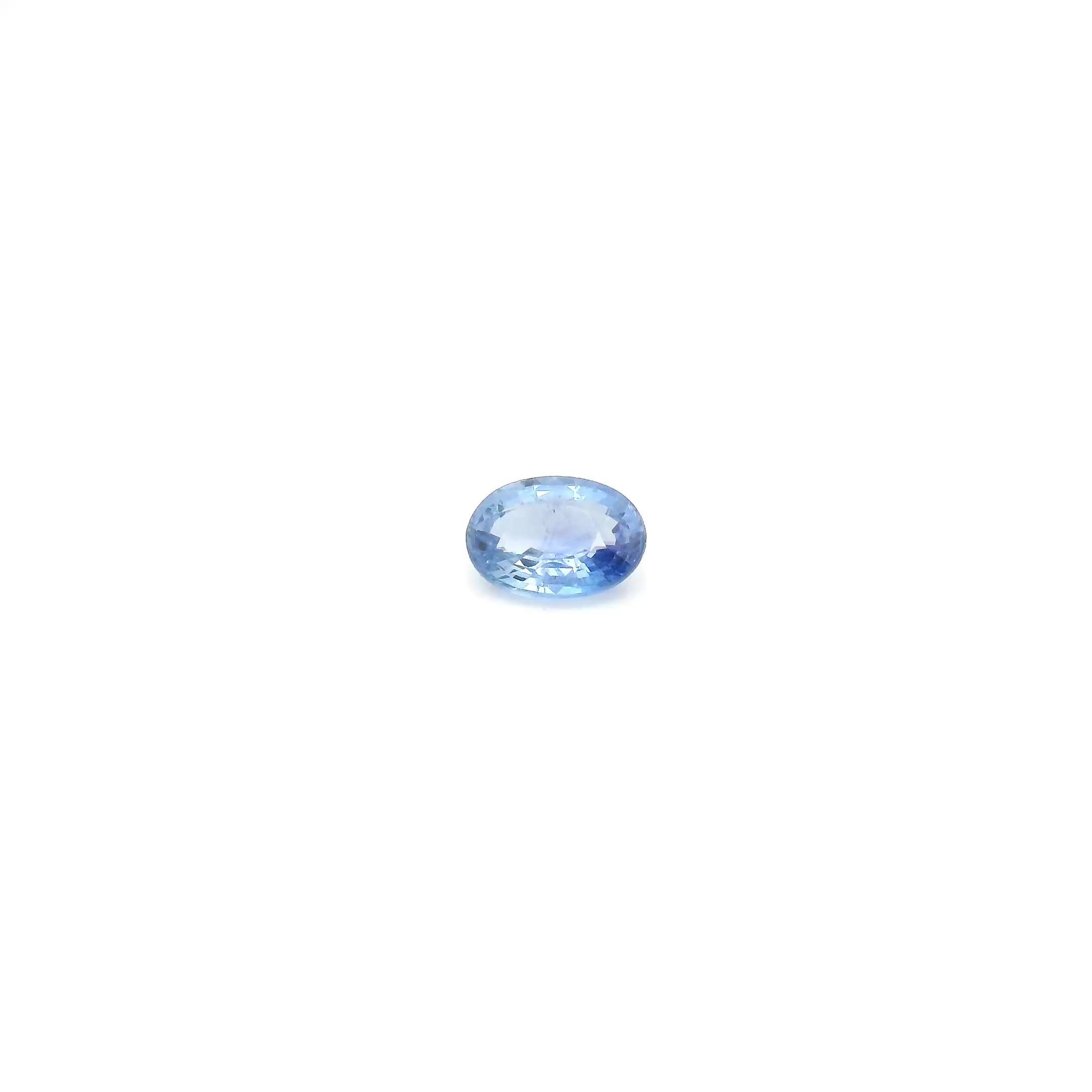 0.94 Carat Light Blue Oval Sapphire