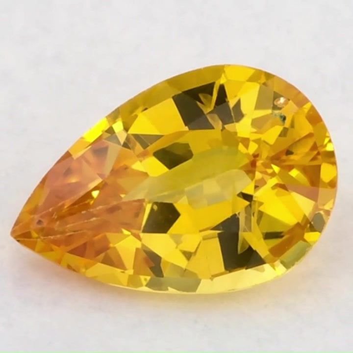 0.97 Carat Yellow Pear Sapphire