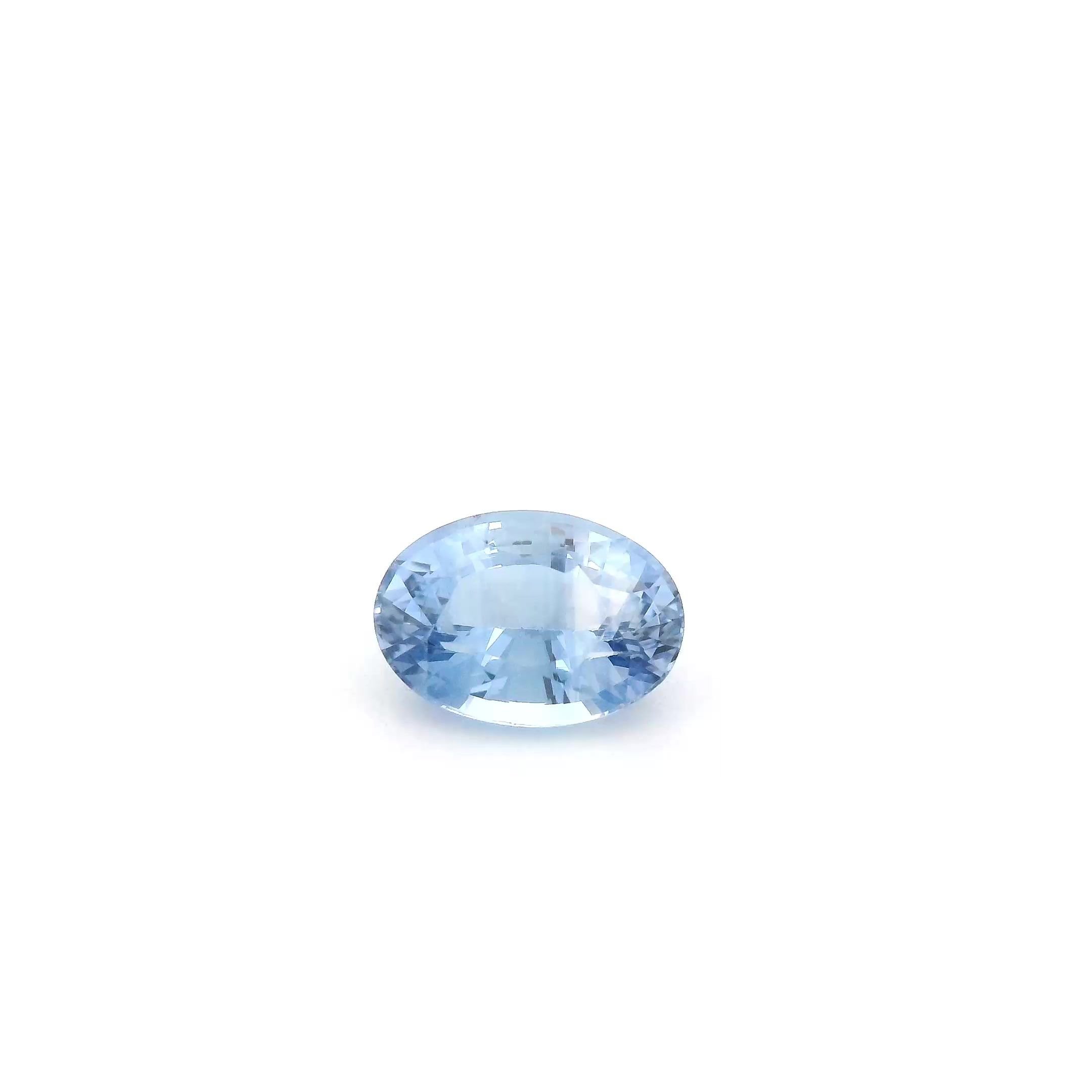 0.98 Carat Light Blue Oval Sapphire