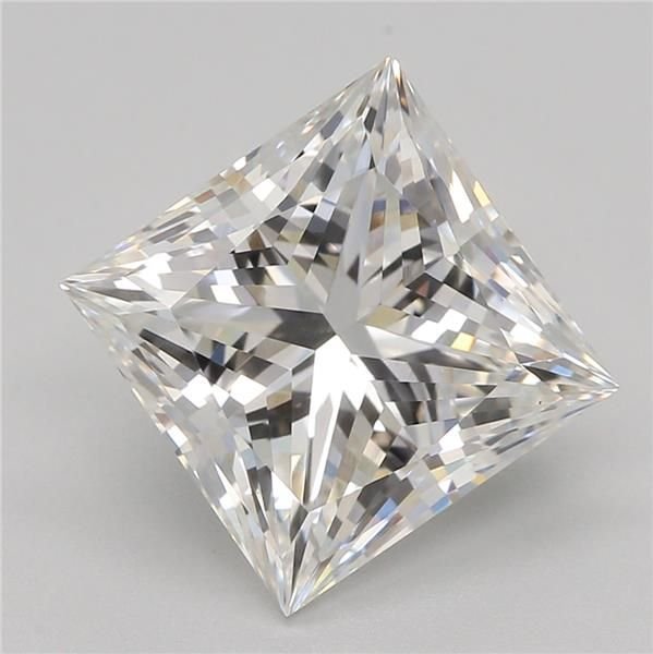 2.60ct F VVS2 Rare Carat Ideal Cut Princess Lab Grown Diamond