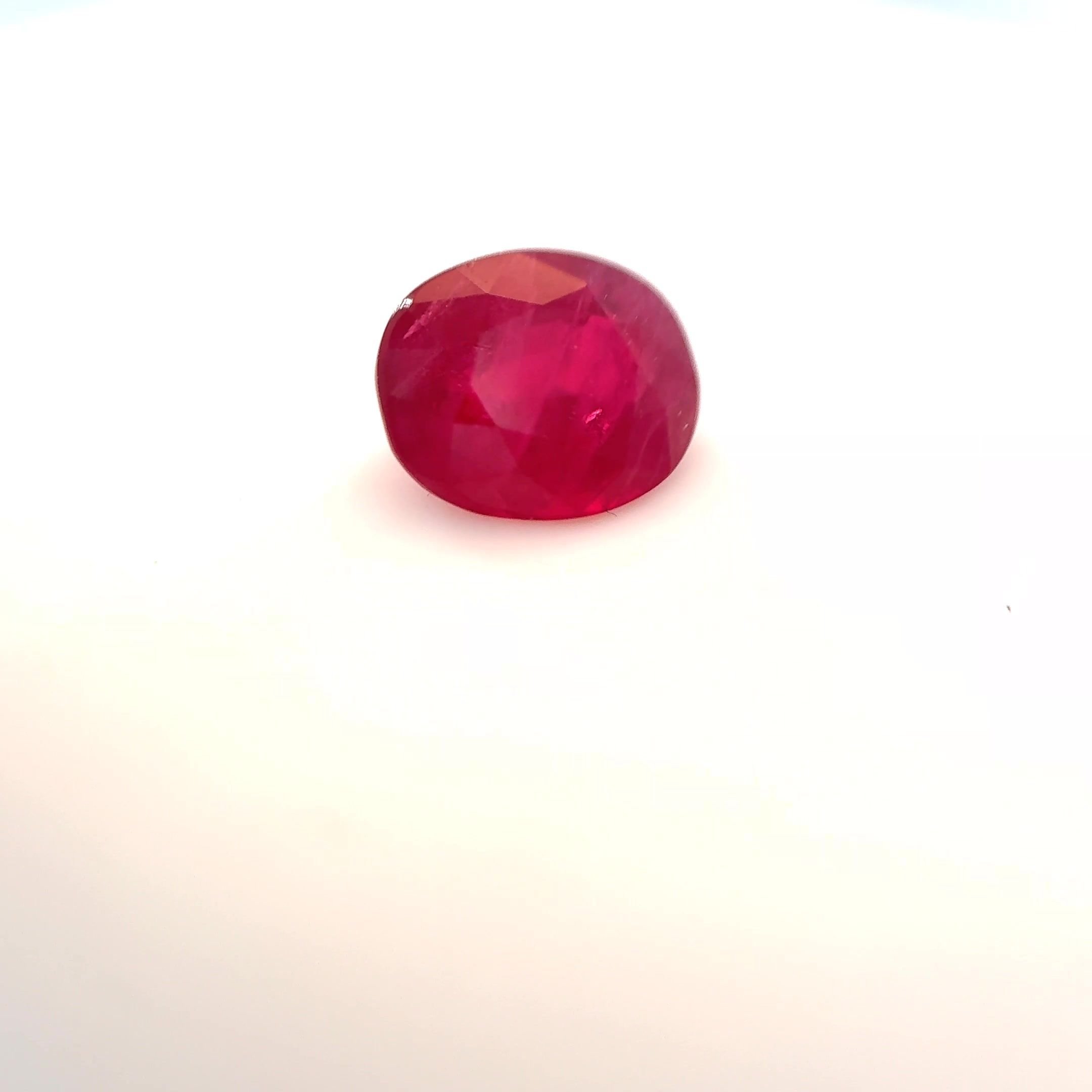 1.02 Carat Red Cushion Ruby