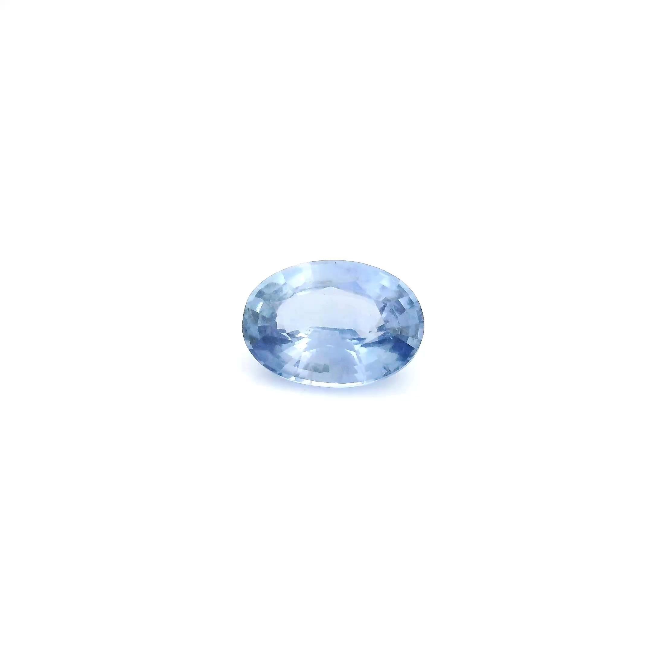 0.96 Carat Light Blue Oval Sapphire