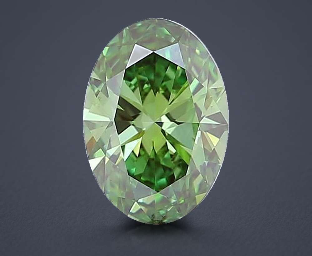 1.37 Ct. Fancy Vivid Green Oval Lab Diamond