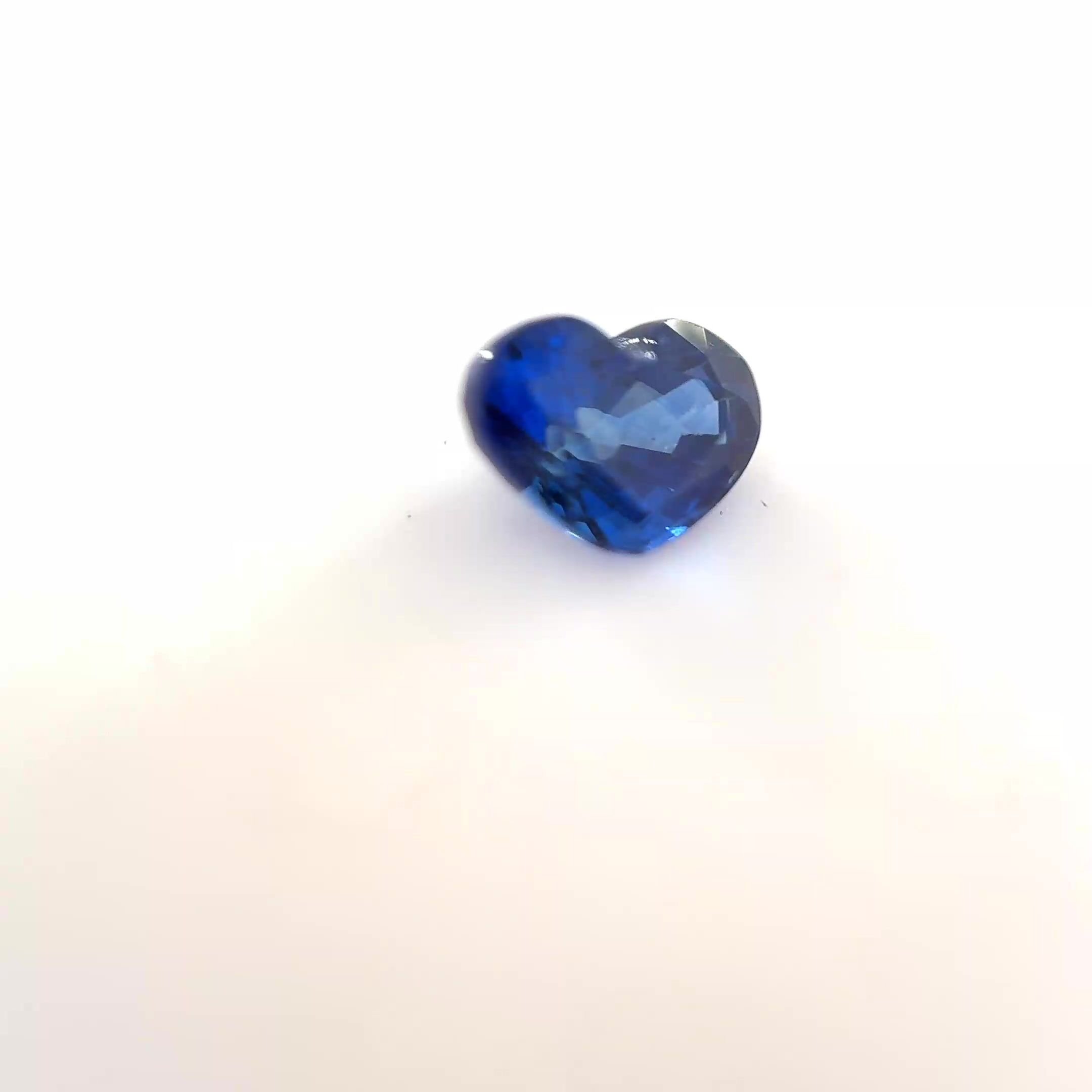 0.80 Carat Vivid Blue Heart Sapphire