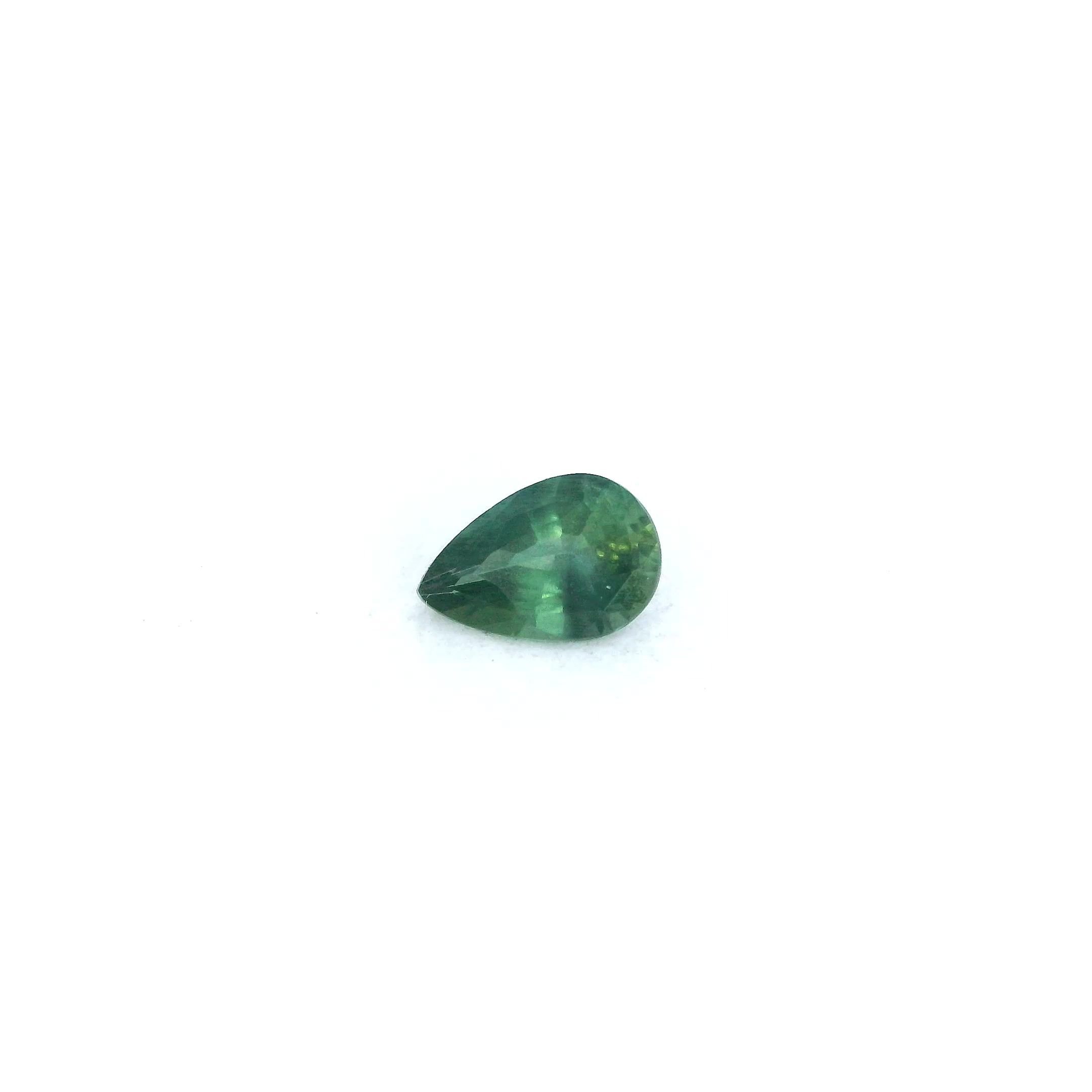 0.49 Carat Green Pear Sapphire