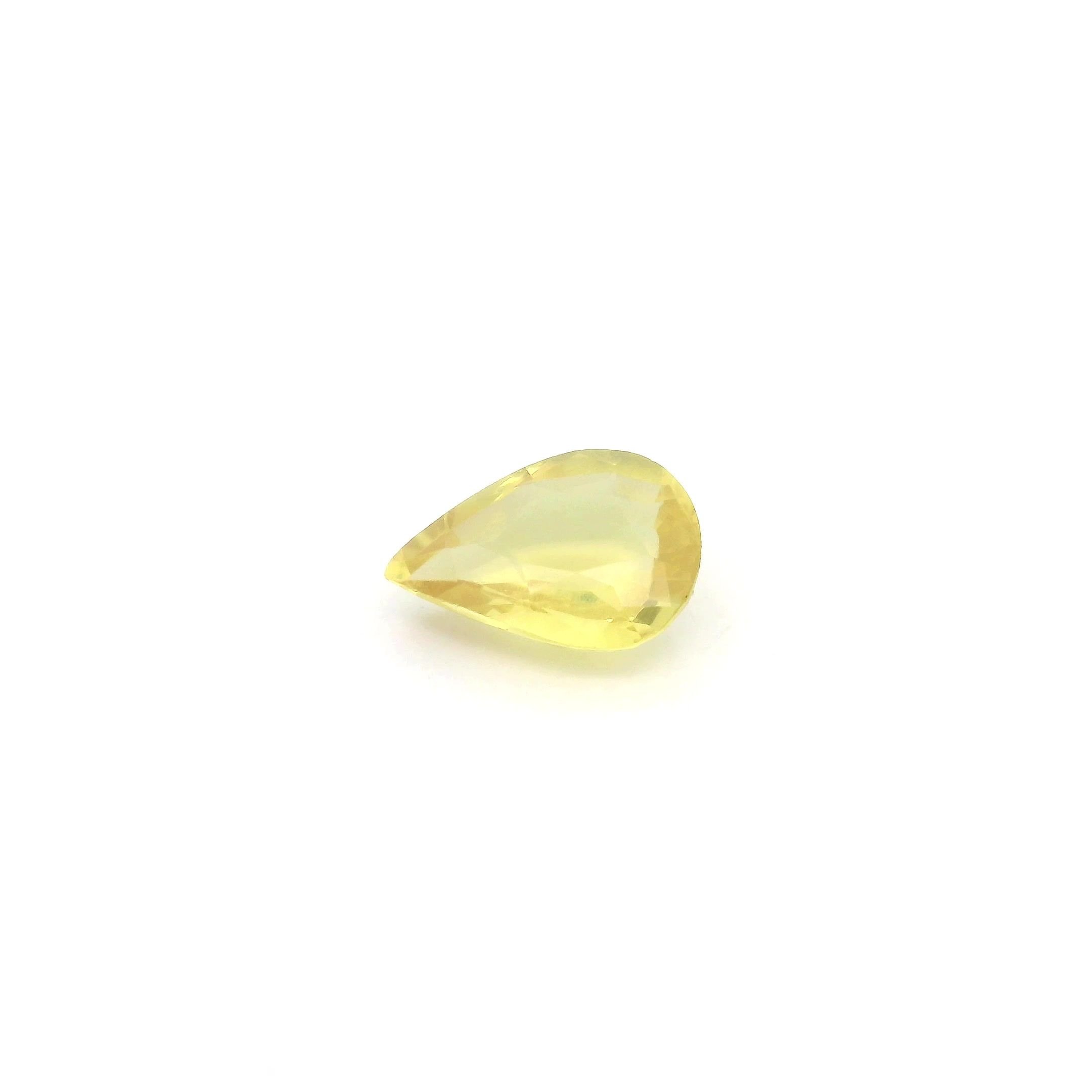0.93 Carat Yellow Pear Sapphire