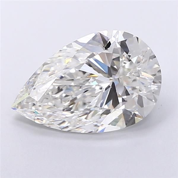 5.04ct F VS2 Rare Carat Ideal Cut Pear Lab Grown Diamond