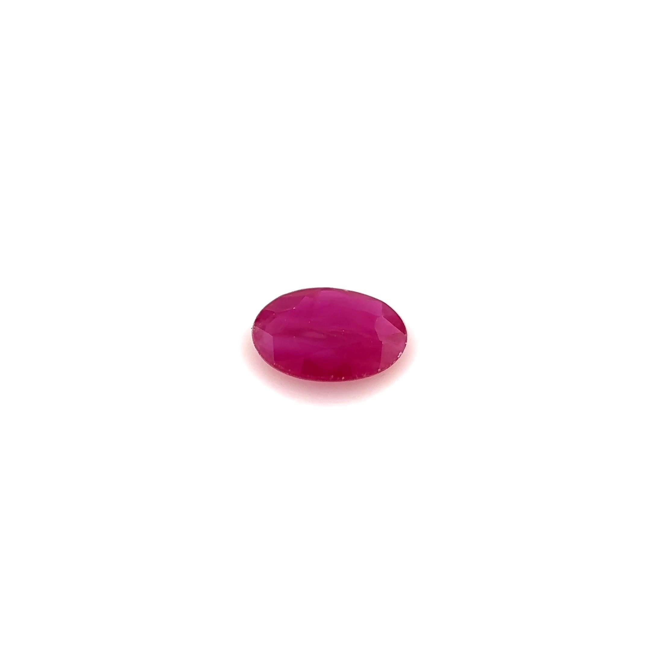 0.44 Carat Red Oval Ruby