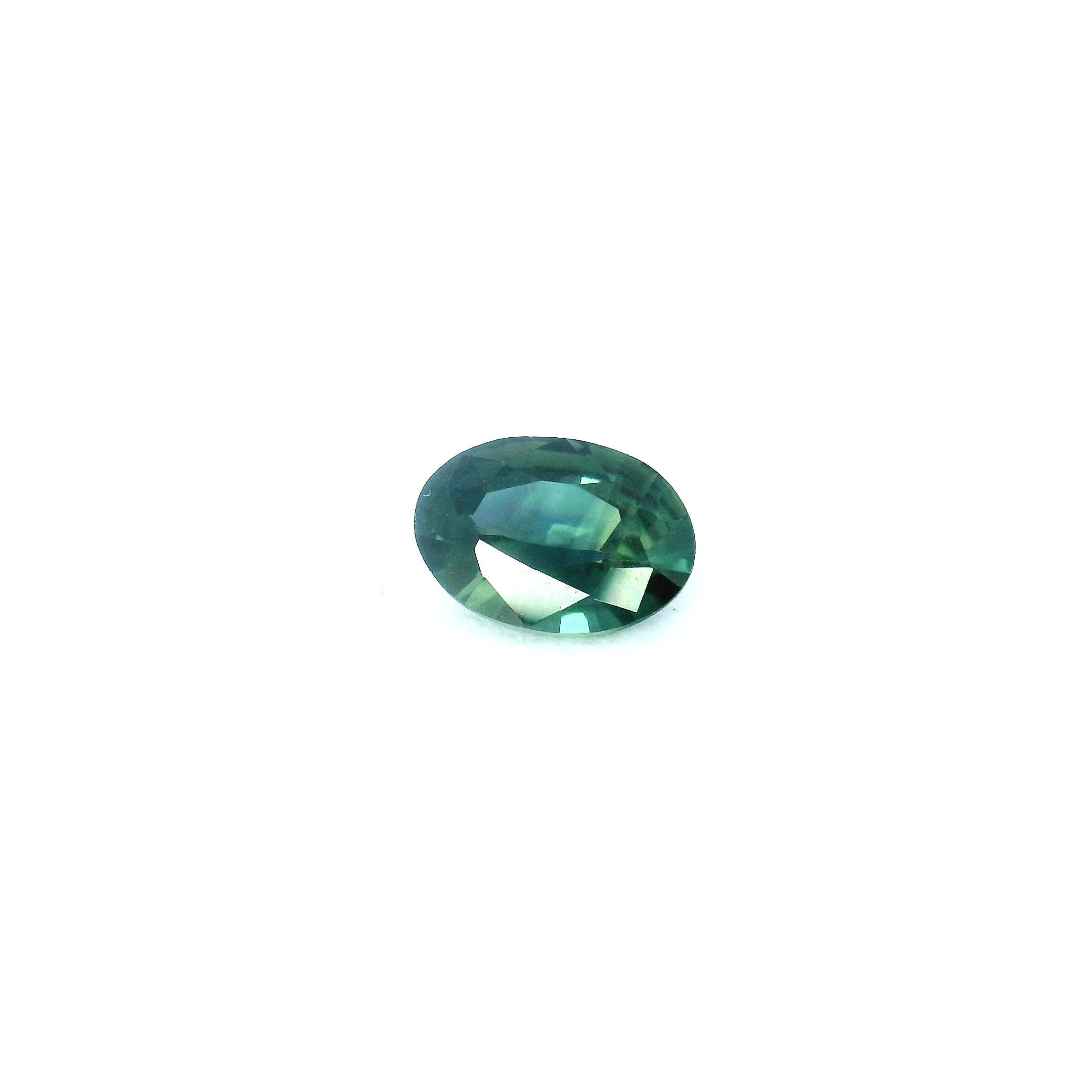 0.71 Carat Green Oval Sapphire