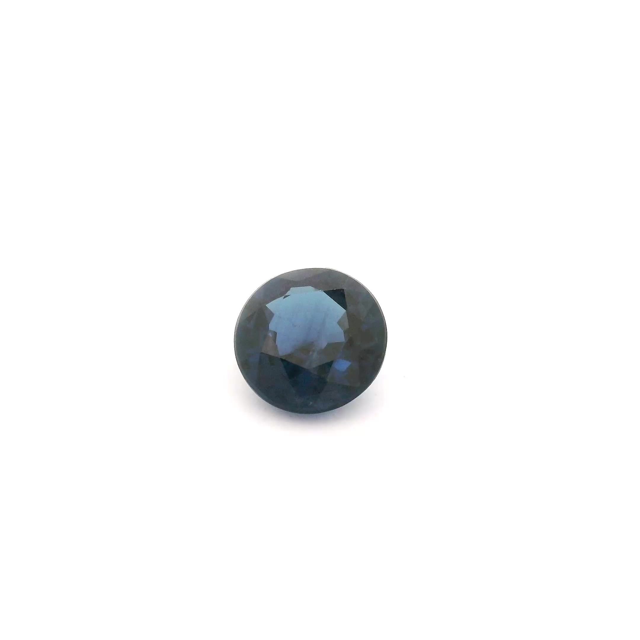 1.48 Carat Intense Blue Round Sapphire