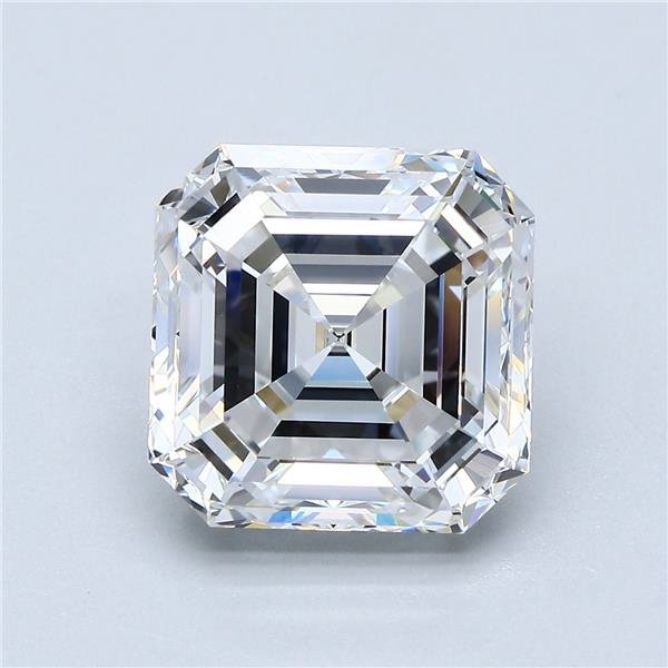 6.08ct F FL Rare Carat Ideal Cut Asscher Diamond