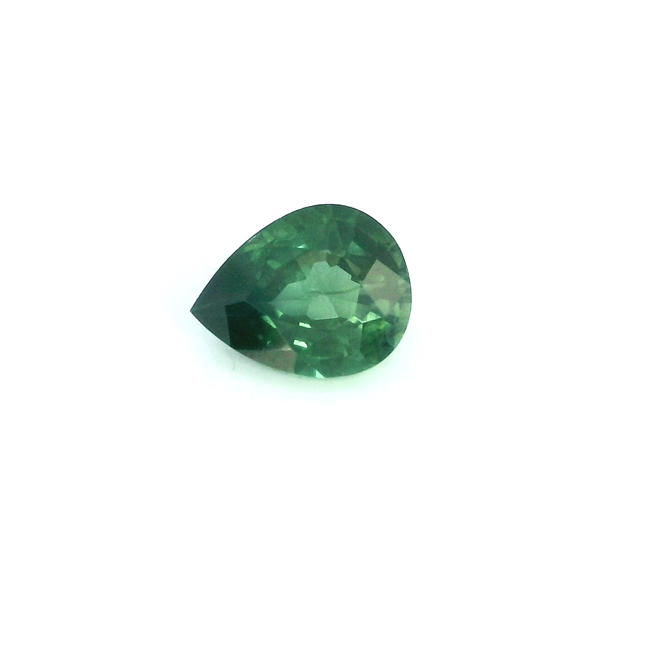 0.73 Carat Green Pear Sapphire