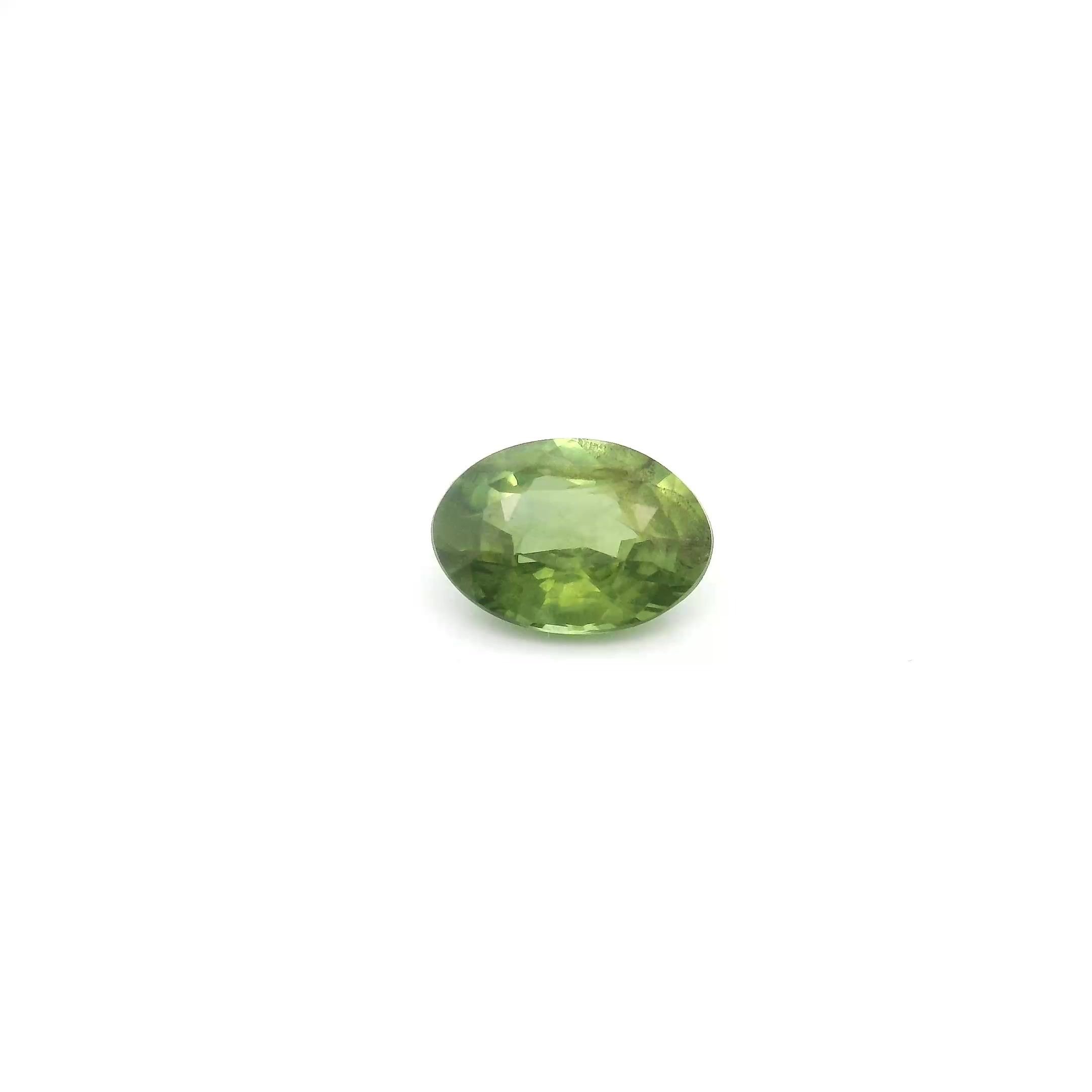 0.76 Carat Green Oval Sapphire