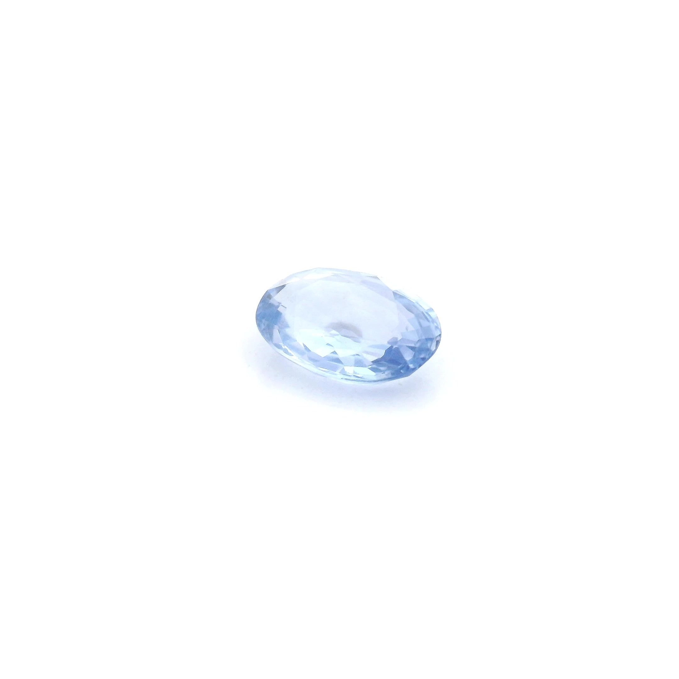 0.85 Carat Light Blue Oval Sapphire